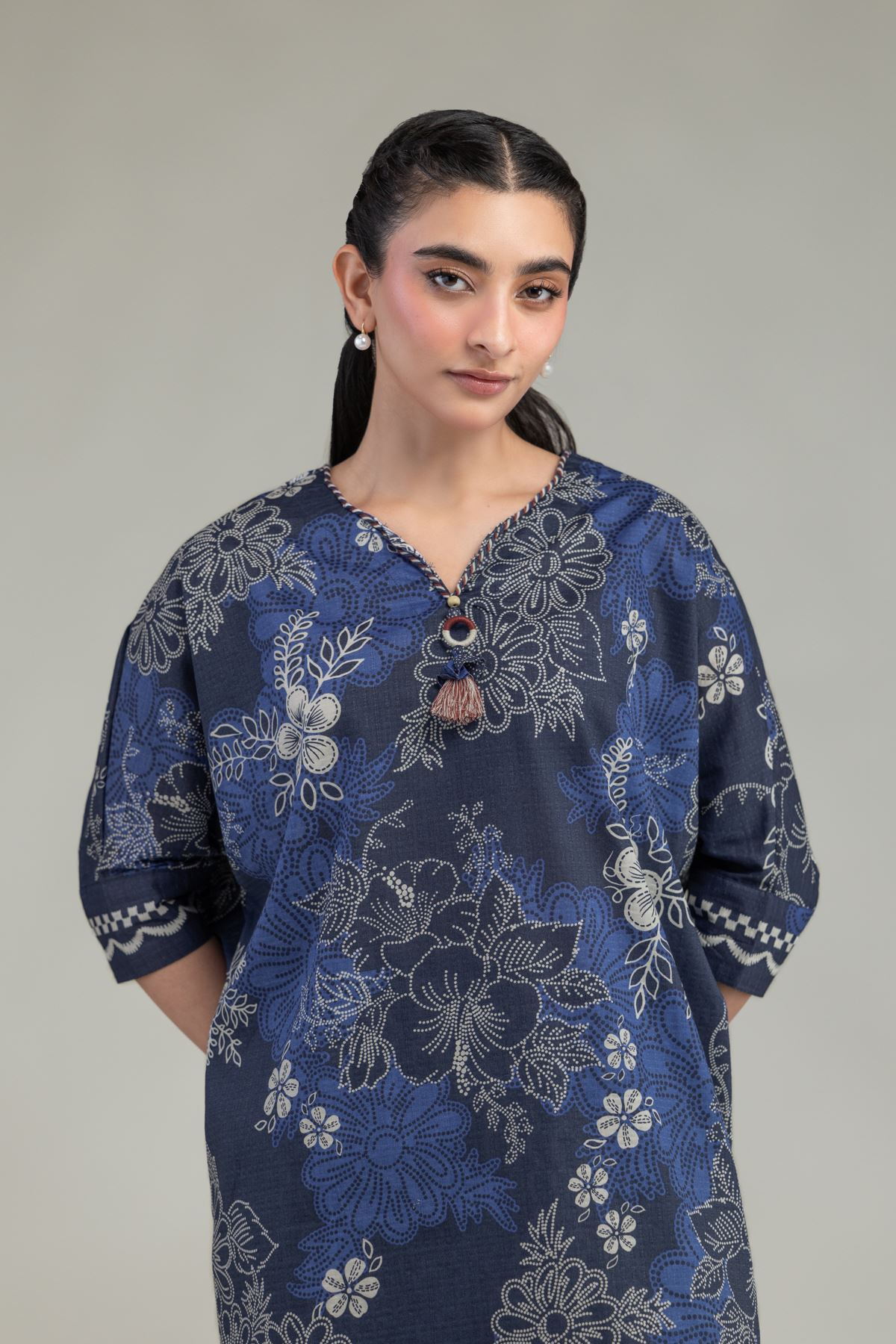 Printed Cotton Dobby Short Floral Kurta - T-A11-26-118FI2-VG