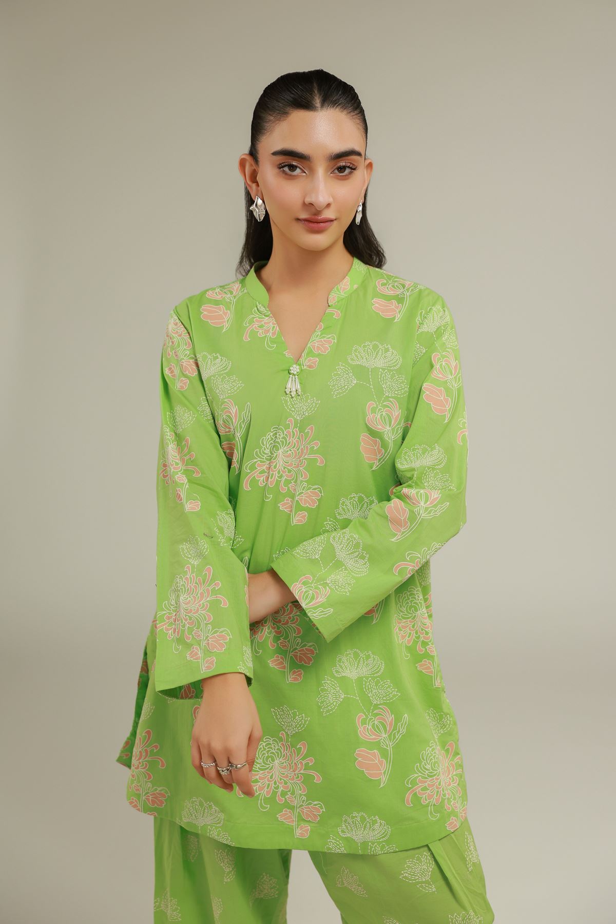 Cambric Green Cambric Kurta - 1-26-145-A-C-VG