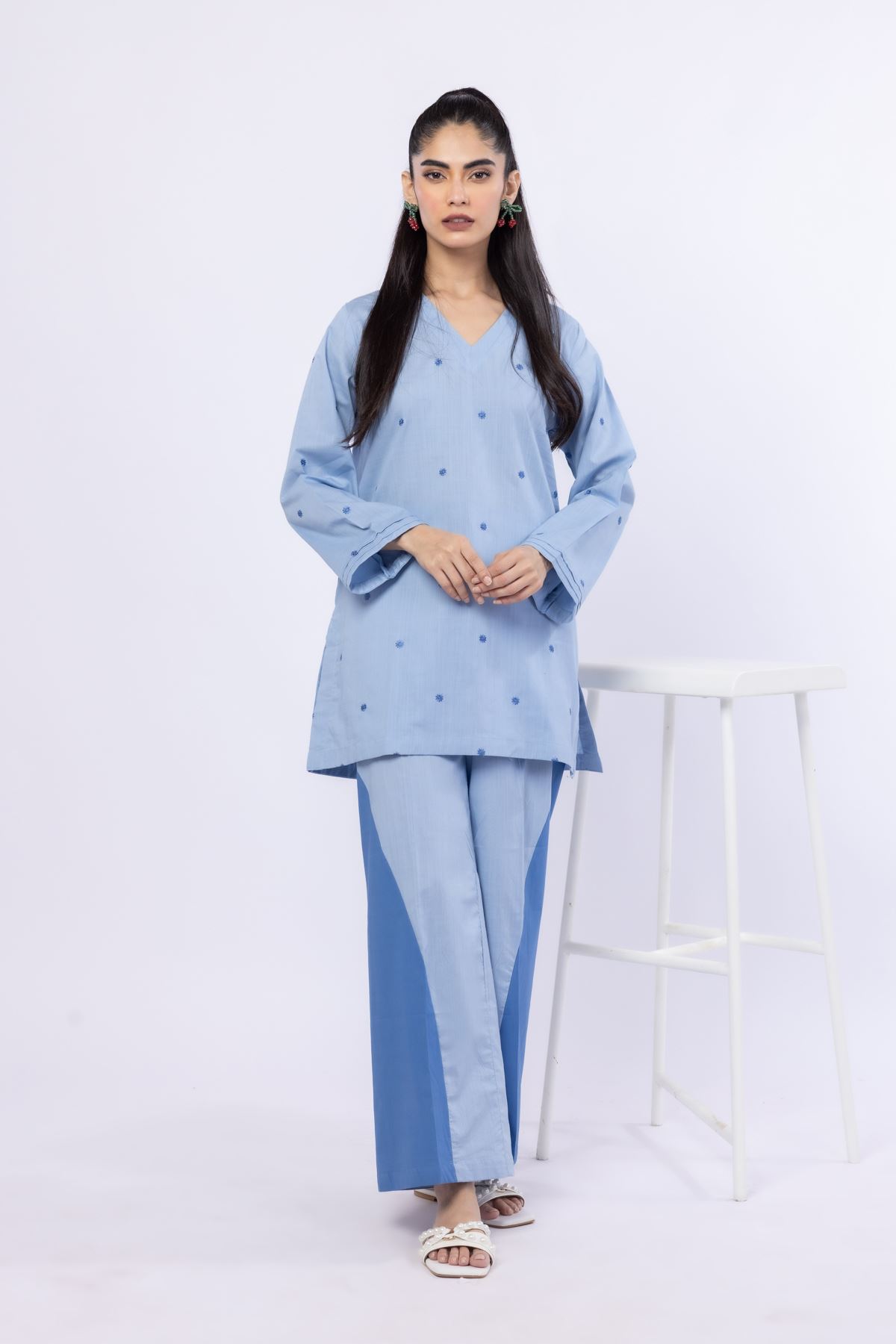 Dyed Crosshatch Poplin Pants - 25-09-9S3-07TB-VG