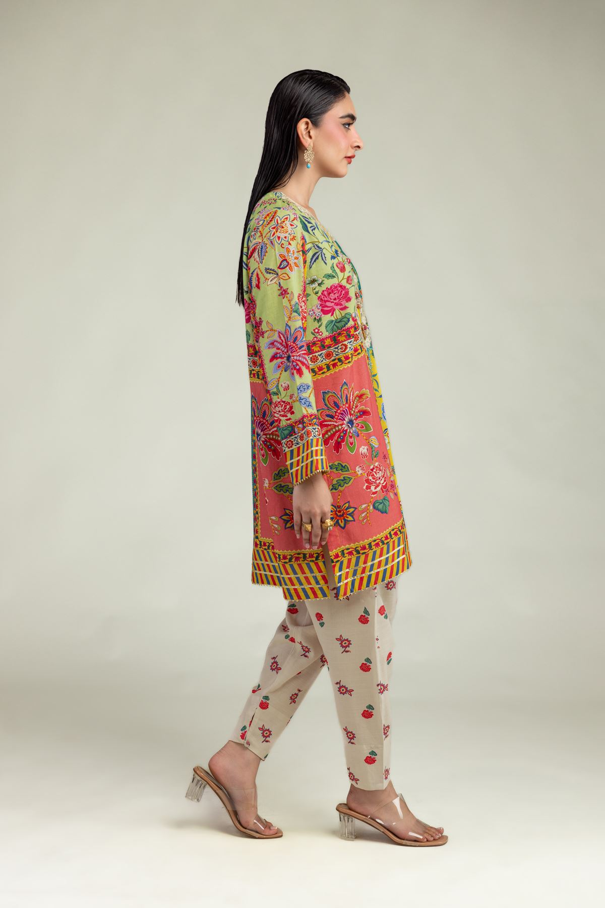 Embroidered Raw Silk Floral Silk Shalwar - 1-26-223-B-C2-VG