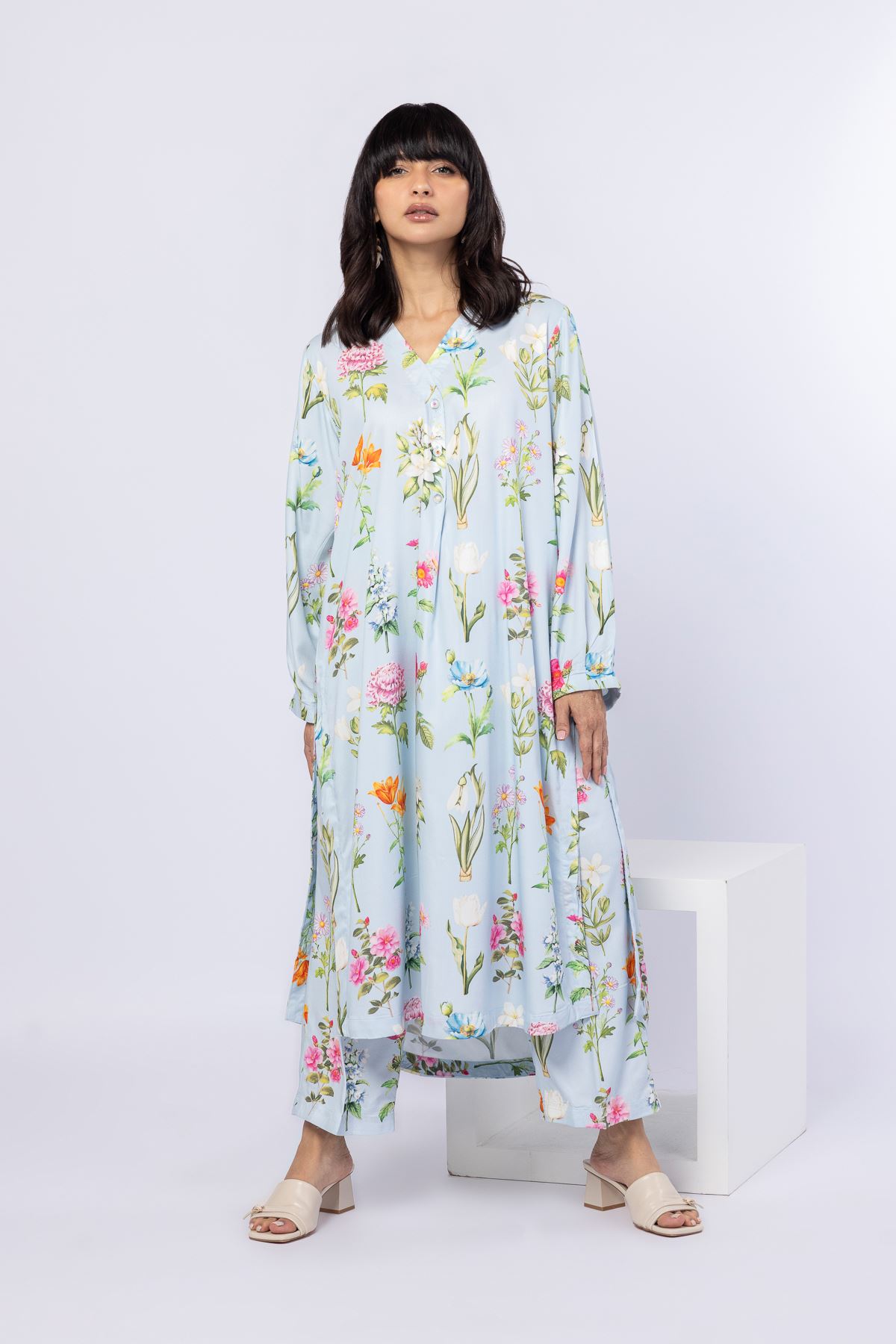 Printed Viscose Crepe Pants - 25-06-6E3-02BA-VG