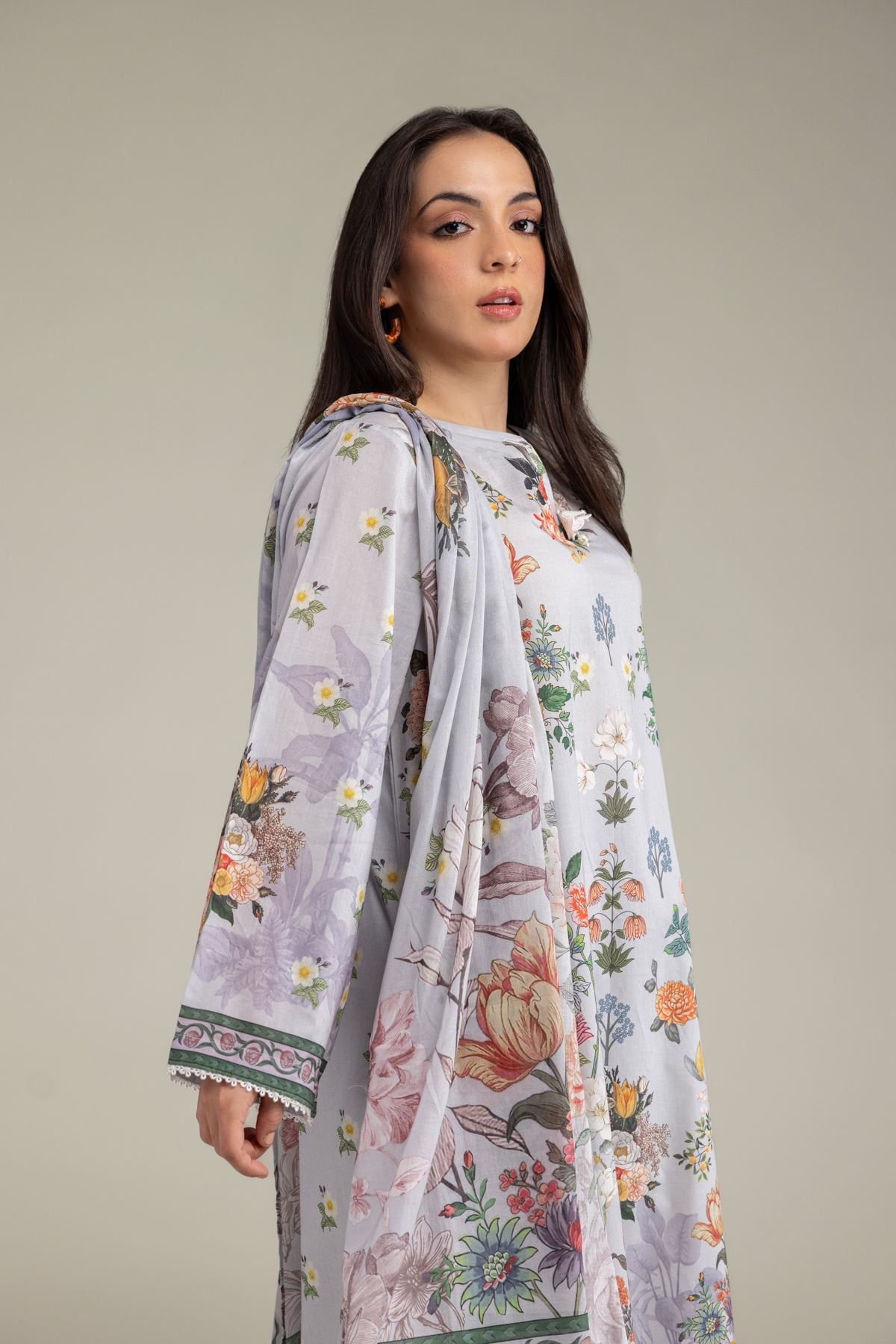 Embroidered Cambric Fabrics 3 Piece - A22-26-214FH1-VG