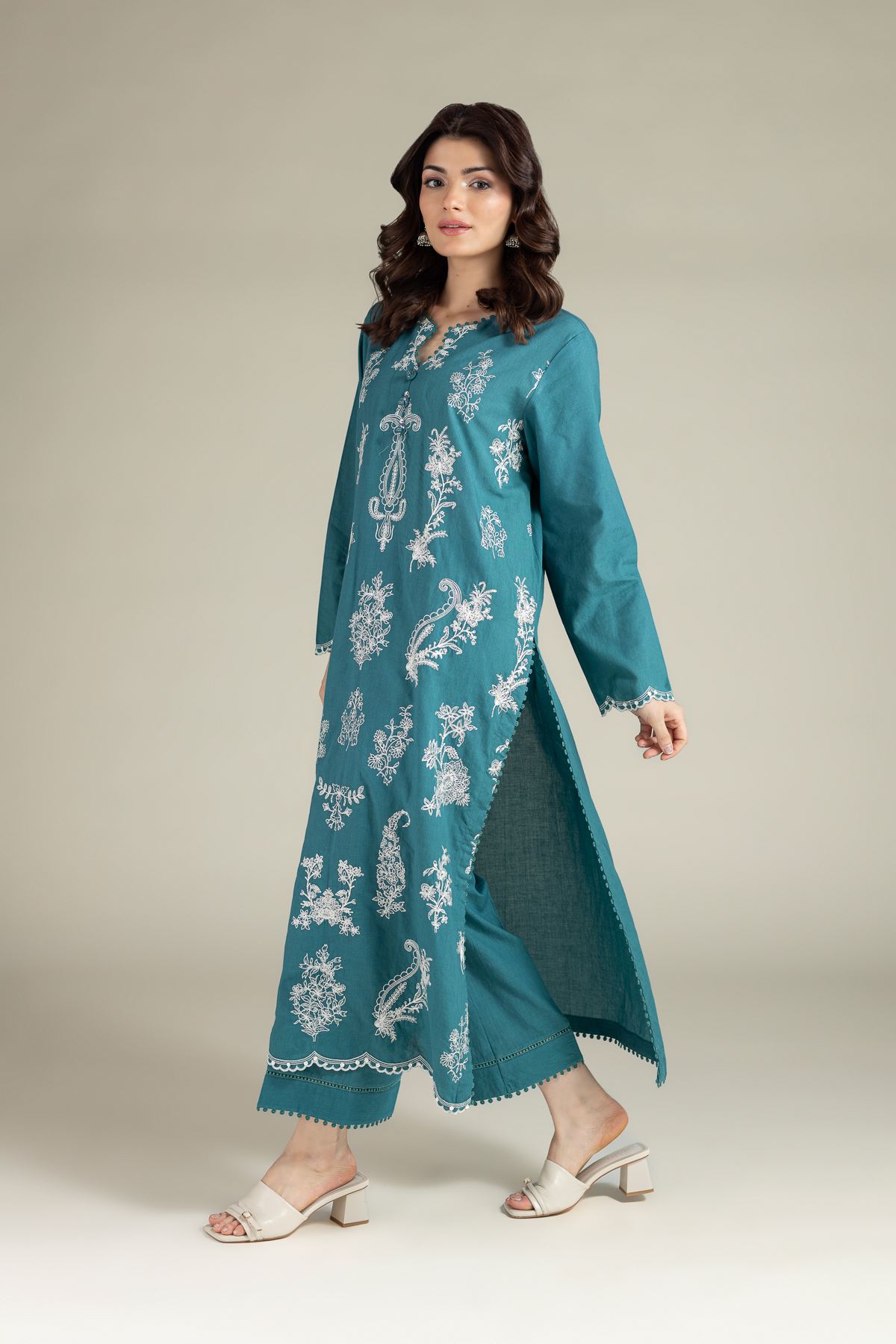 Embroidered Cambric Fabrics 2 Piece | Top and Bottom - A22-26-109FB1-VG