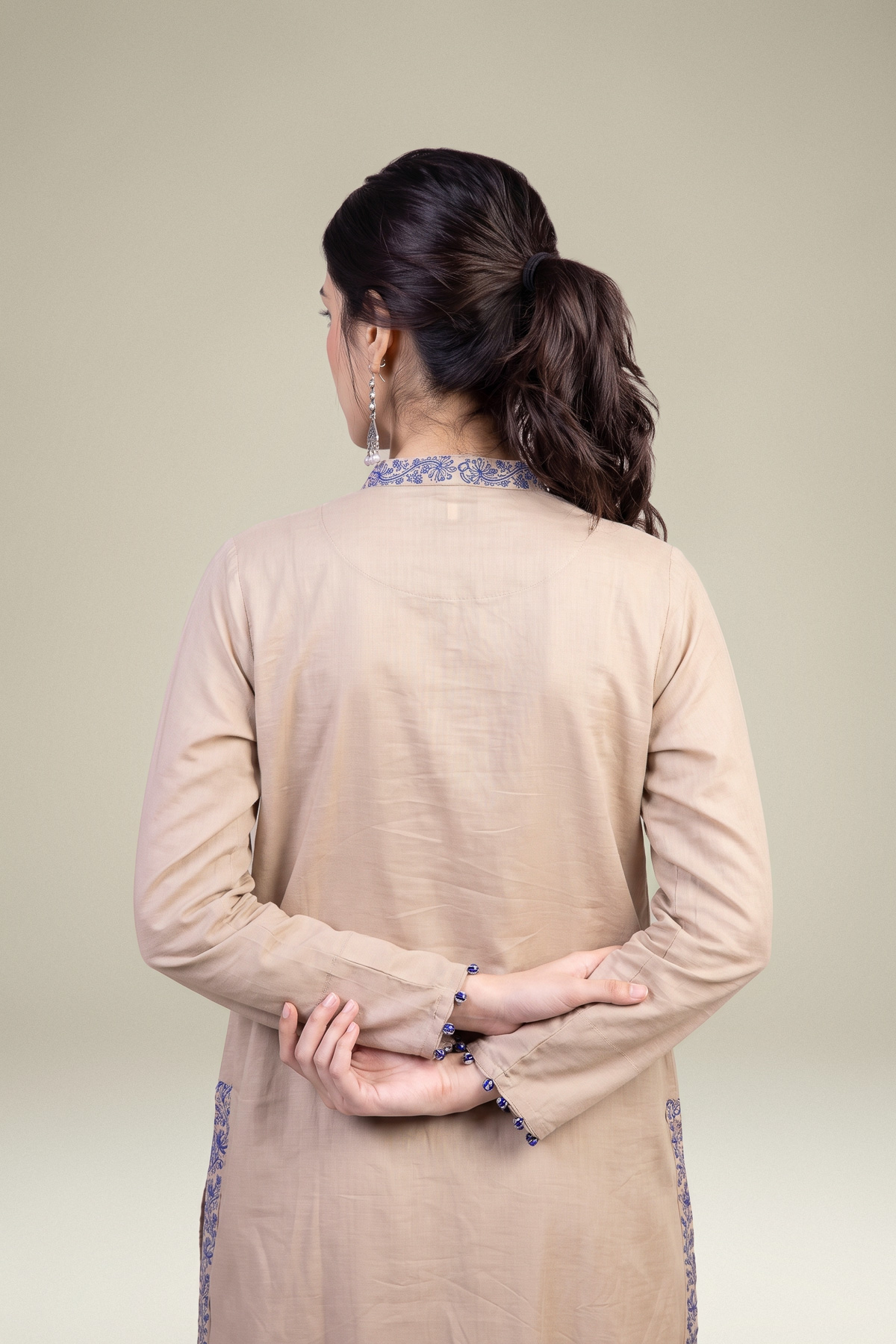 Embroidered Raw Silk Raw Silk Kurta - 1-26-309-B-D1-VG