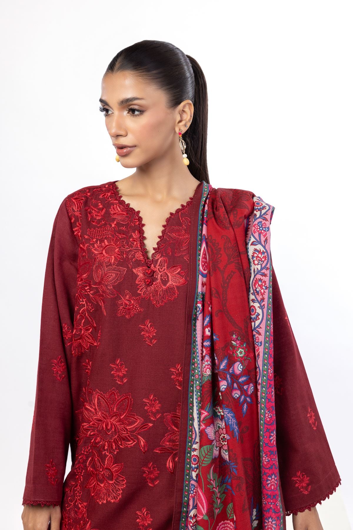 Embroidered Khaddar Tailored 3 Piece - KN31AST-VG