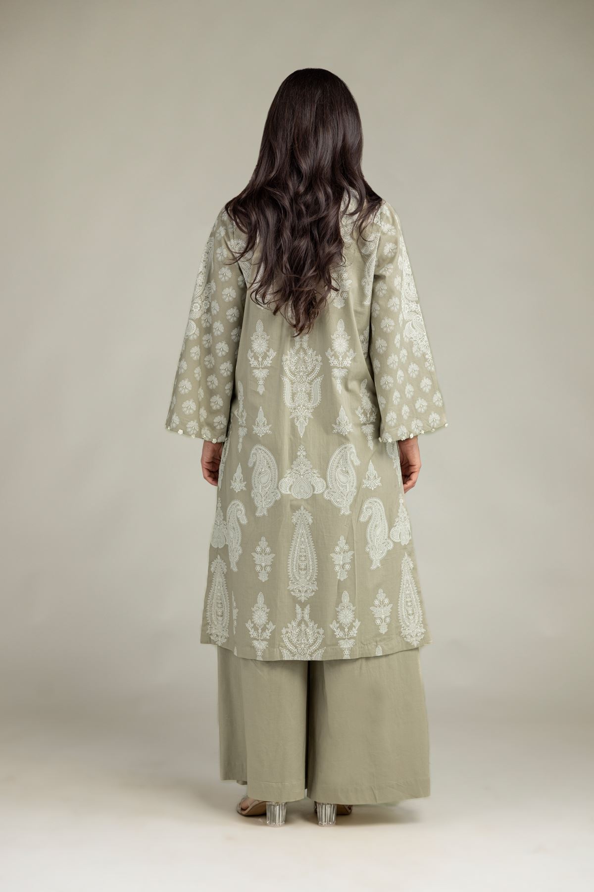 Printed Cambric Beige Cambric Kurta - 1-26-301-B-I1-VG
