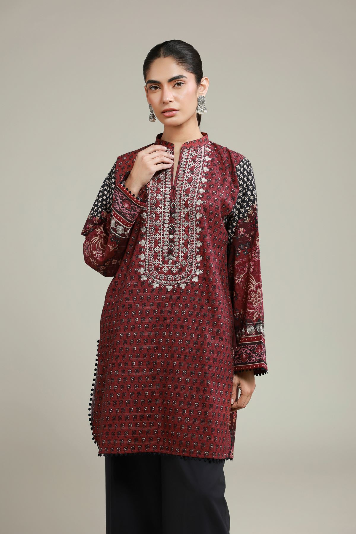 Embroidered Messuri Fabrics 2 Piece | Top and Bottom - A33-26-107FD-VG