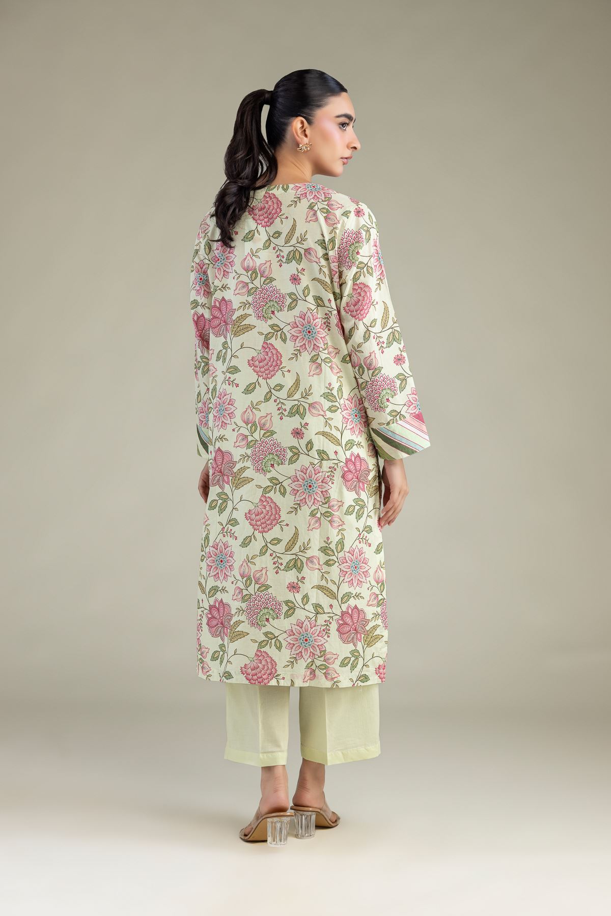 Printed Cambric Floral Cambric Kurta - 1-26-250-B-H1-VG