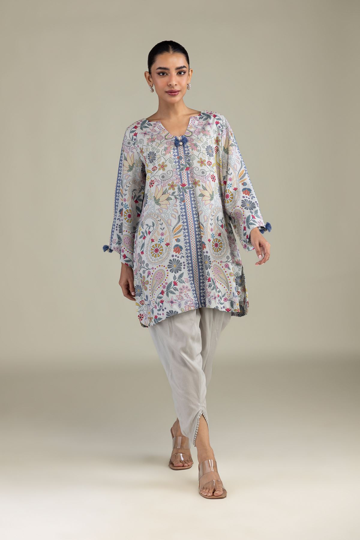 Printed Textured Weave Textured Weave Pants - 1-26-248-B-G1-VG