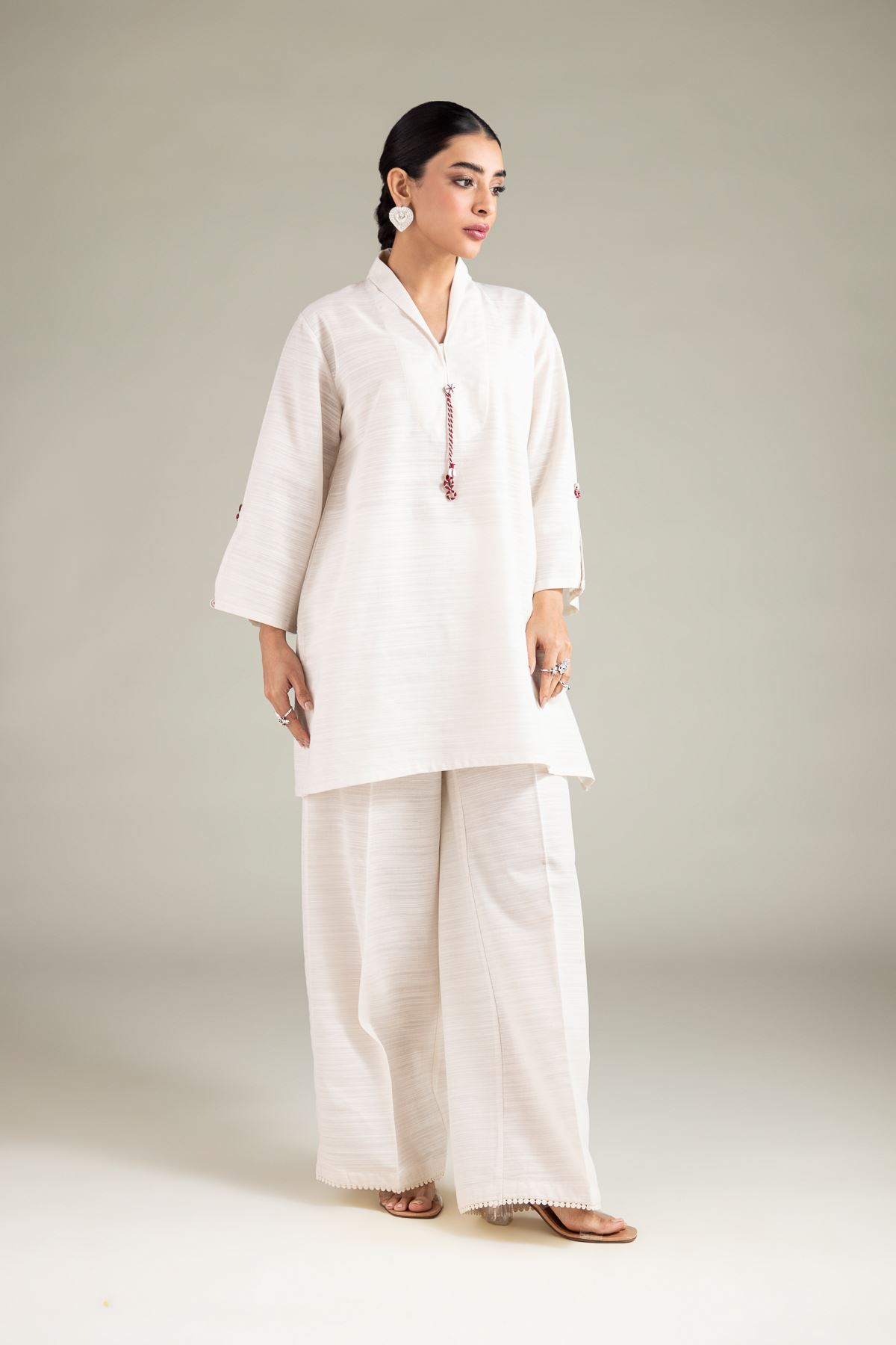 Dyed Textured Cotton Solid Straight Shalwar - 1-26-109-A-L-VG