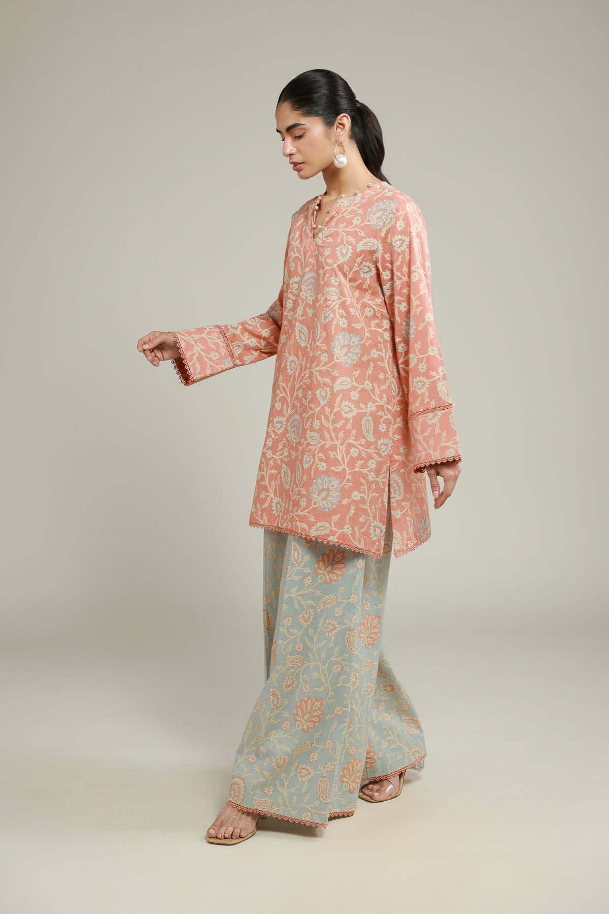 Printed Lawn Tailored 2 Piece | Top and Bottom - 1-26-122-A-A-VG