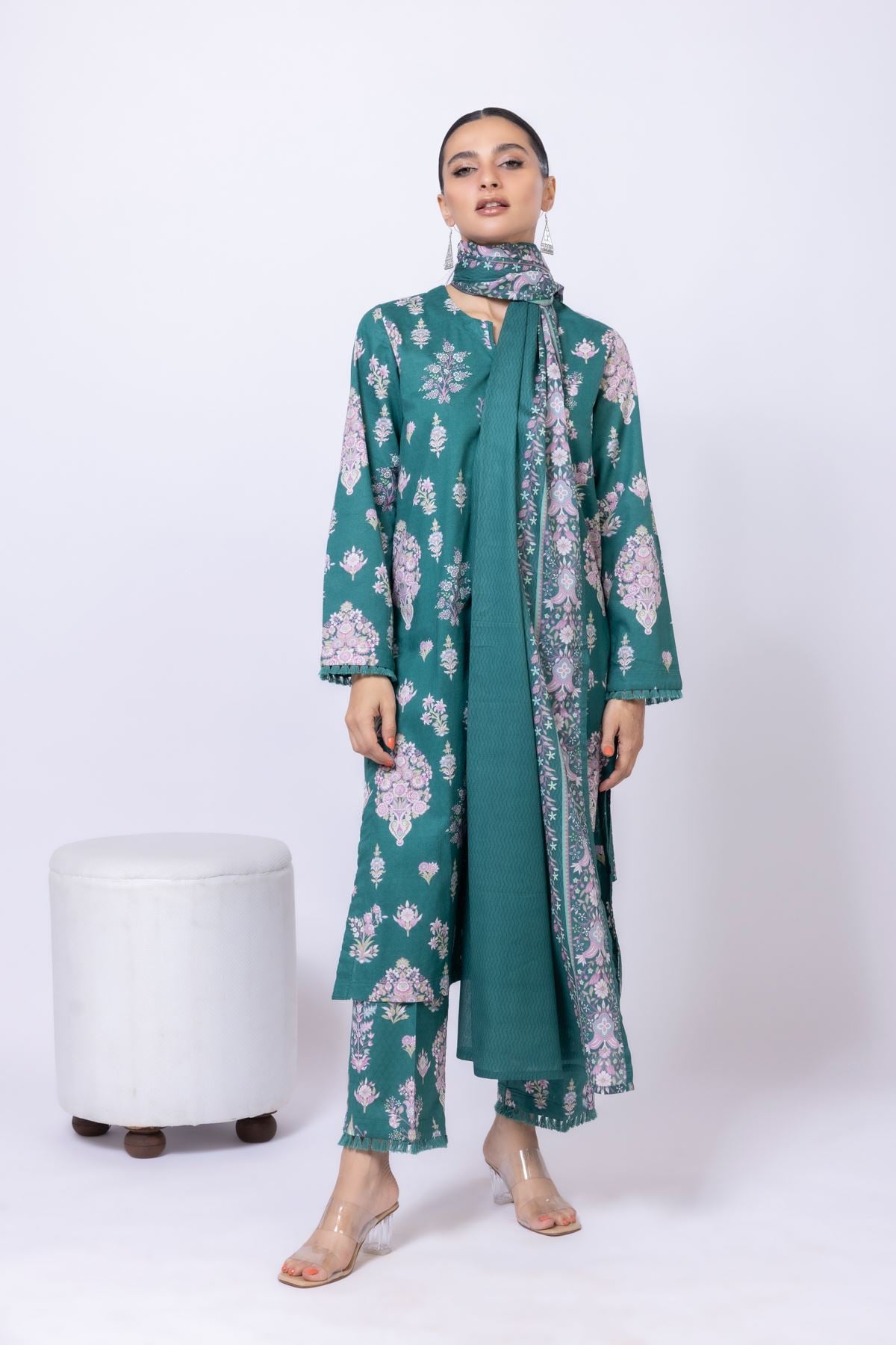 Printed Cotton Dobby Kurta - 25-04E43-01TB-VG