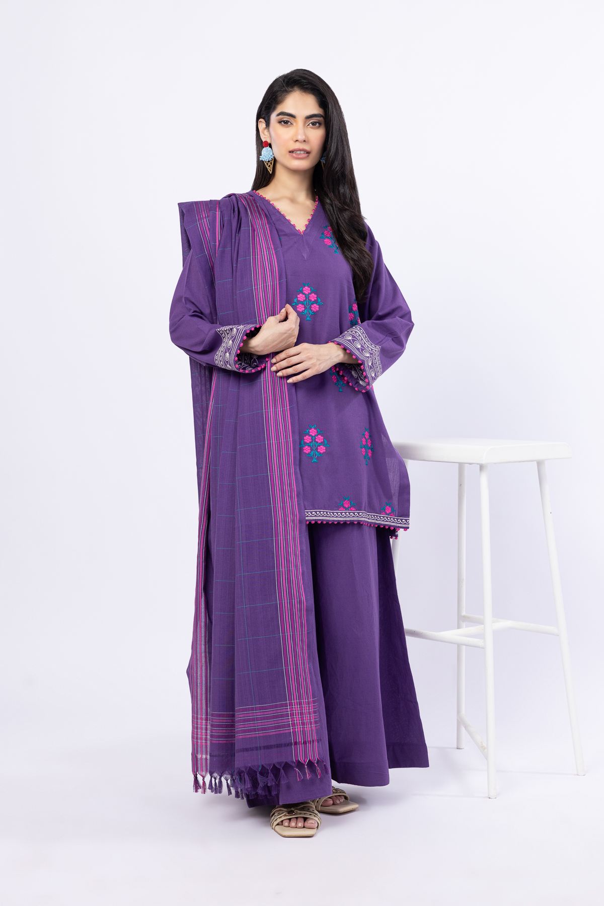 Embroidered Handwoven Cotton Kurta - 25-09-11E14-08TA-VG
