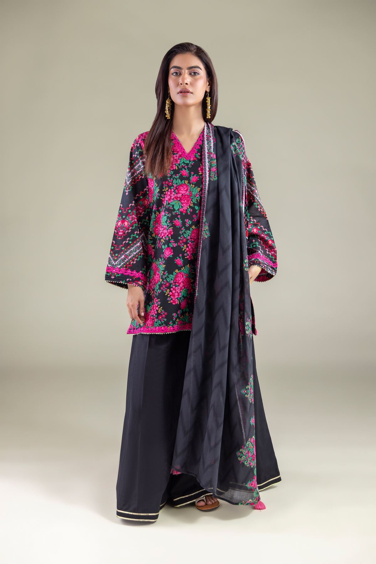 Embroidered Cambric Pants - 1-26-122-A-B-VG