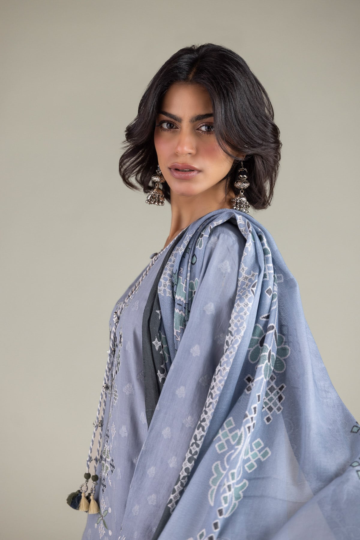 Embroidered Broshia Fabrics 3 Piece - 2-26-202-A-D-VG