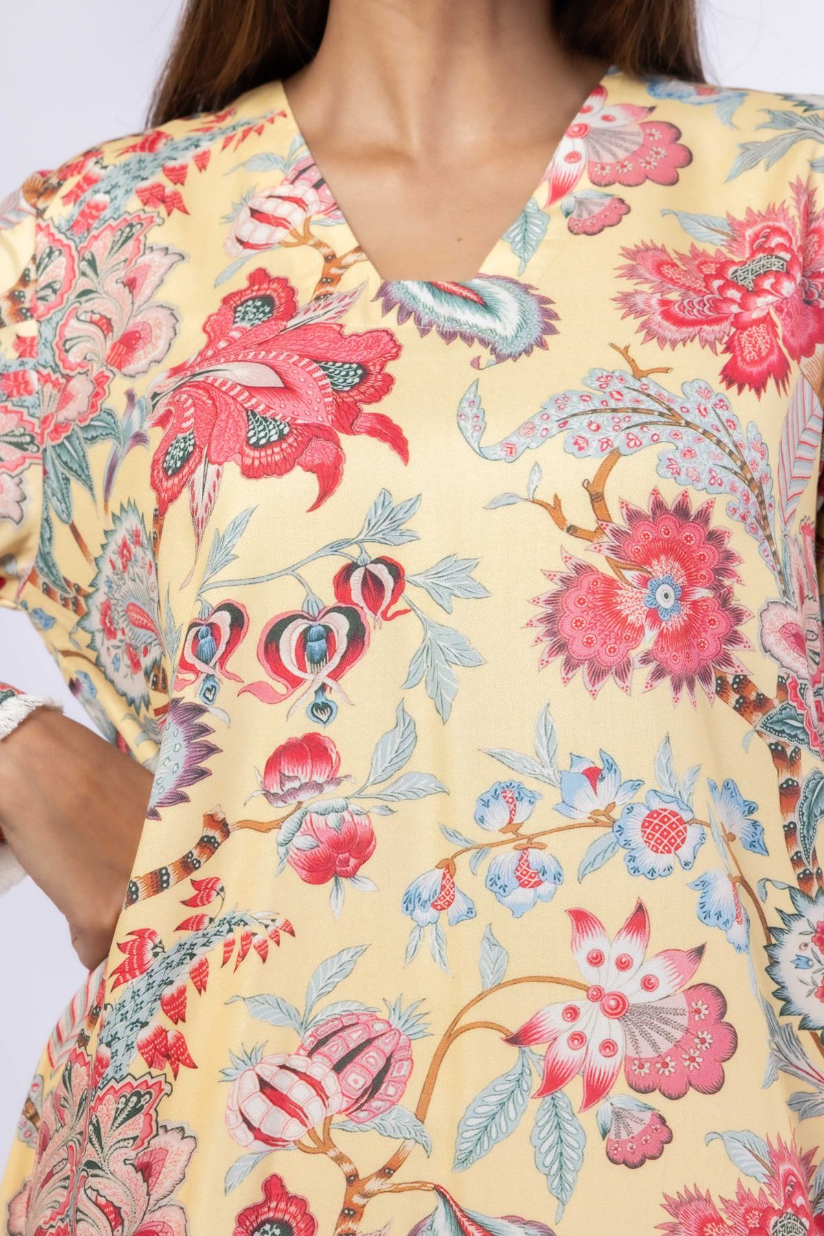 Printed Viscose Crepe Kurta - 25-04E48-07TA-VG