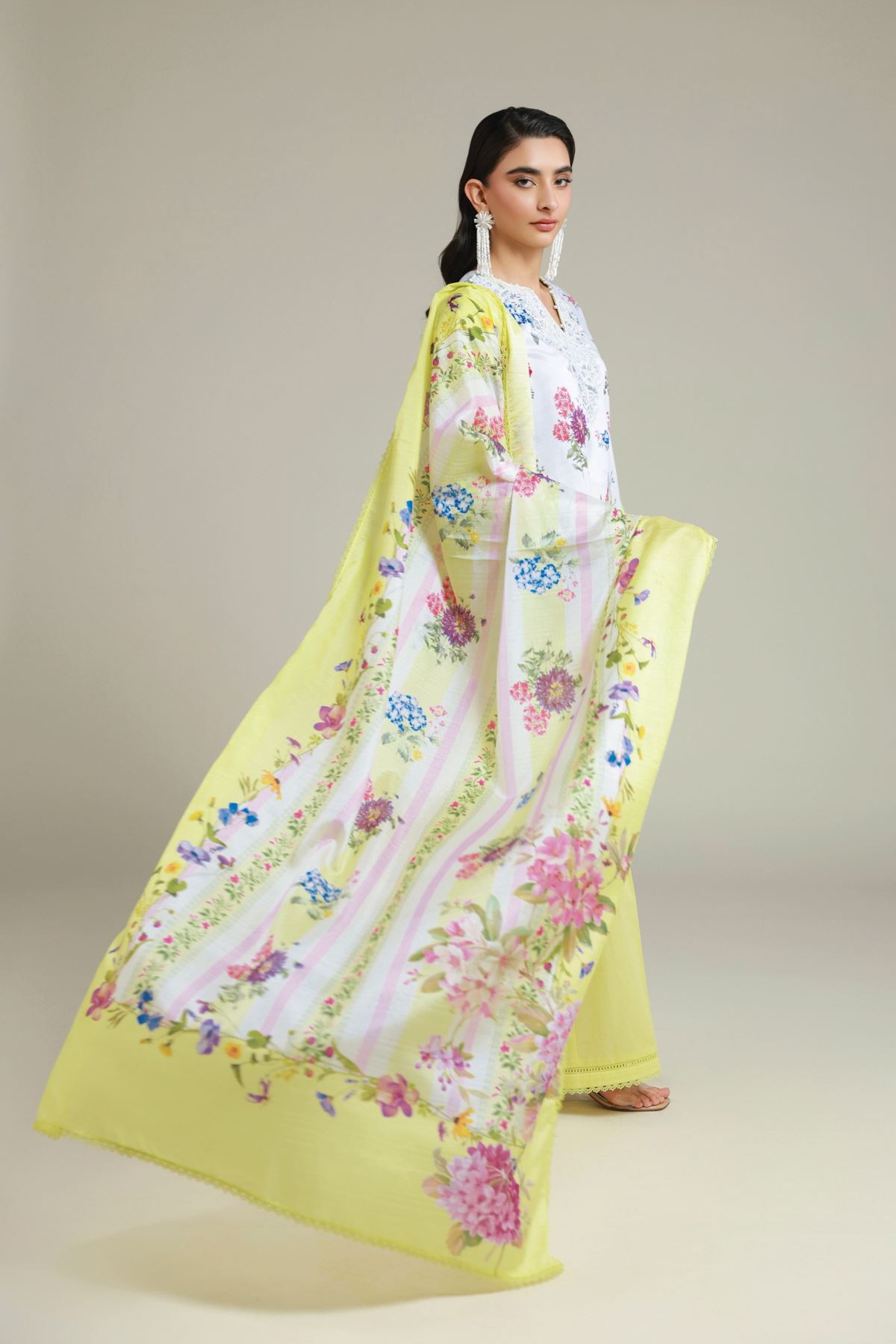 Printed Satin Tailored 3 Piece - T-A22-26-109FA1-VG