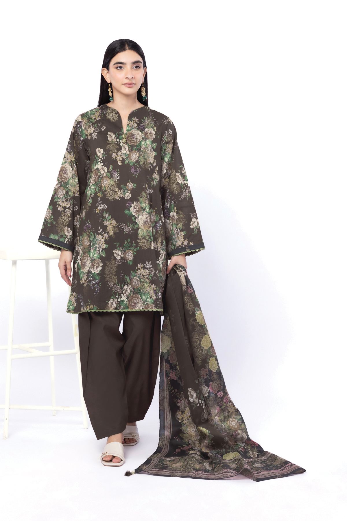 Printed Jacquard Tailored 3 Piece - T-A22-26-101FE-VG