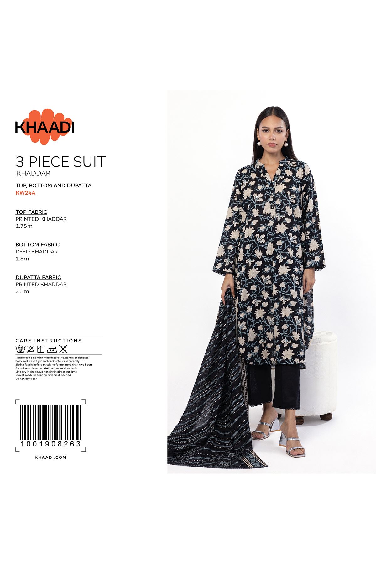 Printed Khaddar Fabrics 3 Piece - KRN09A-G-VG
