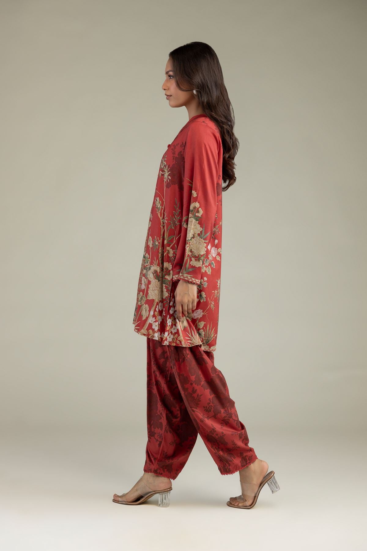 Printed Viscose Floral Printed Pants - 1-26-102-A-F-VG