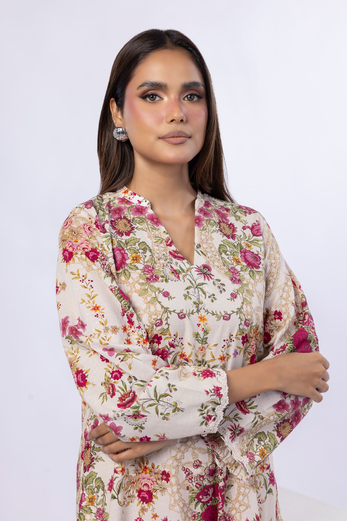 Printed Cotton Dobby Kurta - 25-10-12E5-09TA-VG