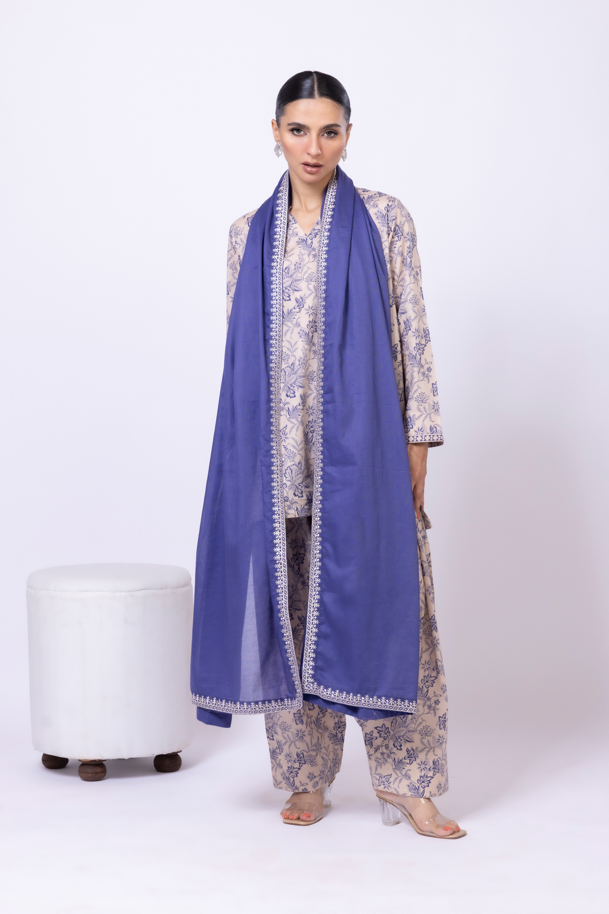 Printed Cambric Shalwar - 25-04E43-01TB-VG