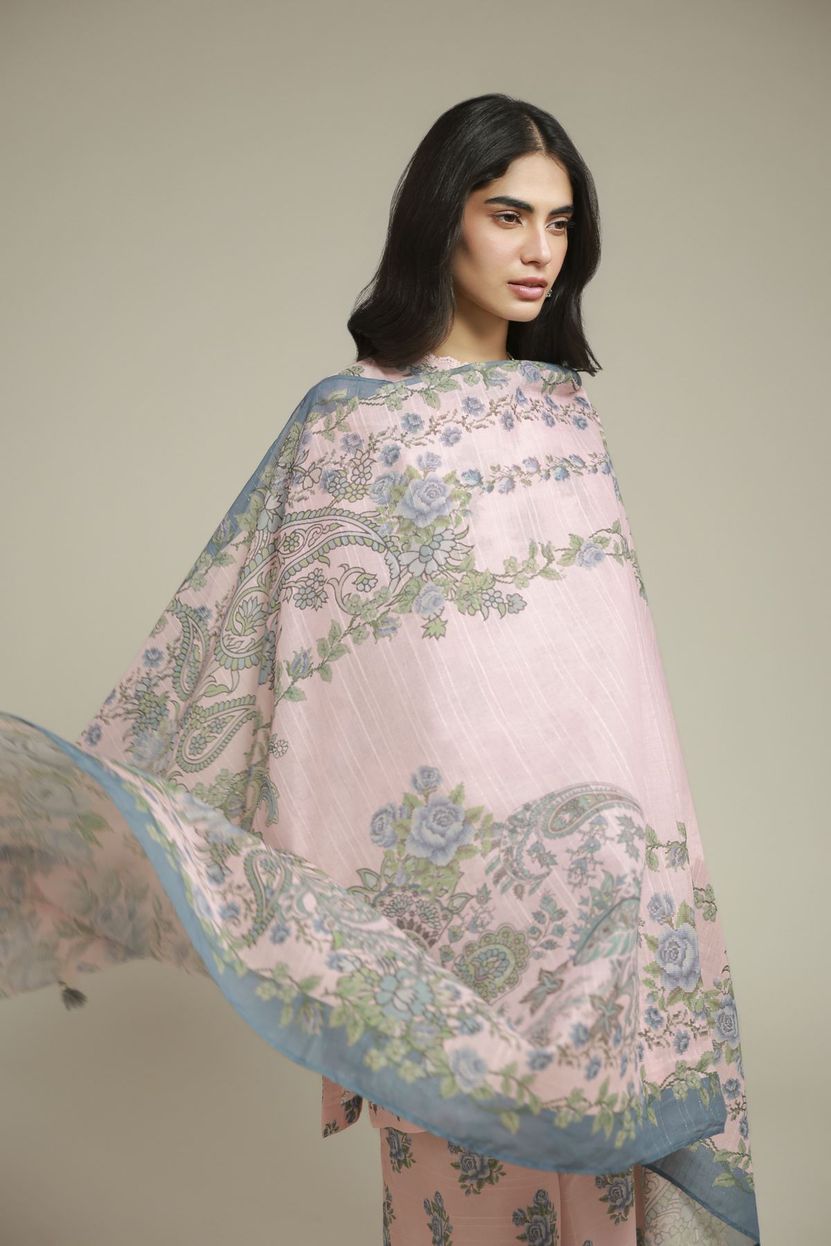 Embroidered Mesuri Fabrics 3 Piece - A22-26-123FF2-VG