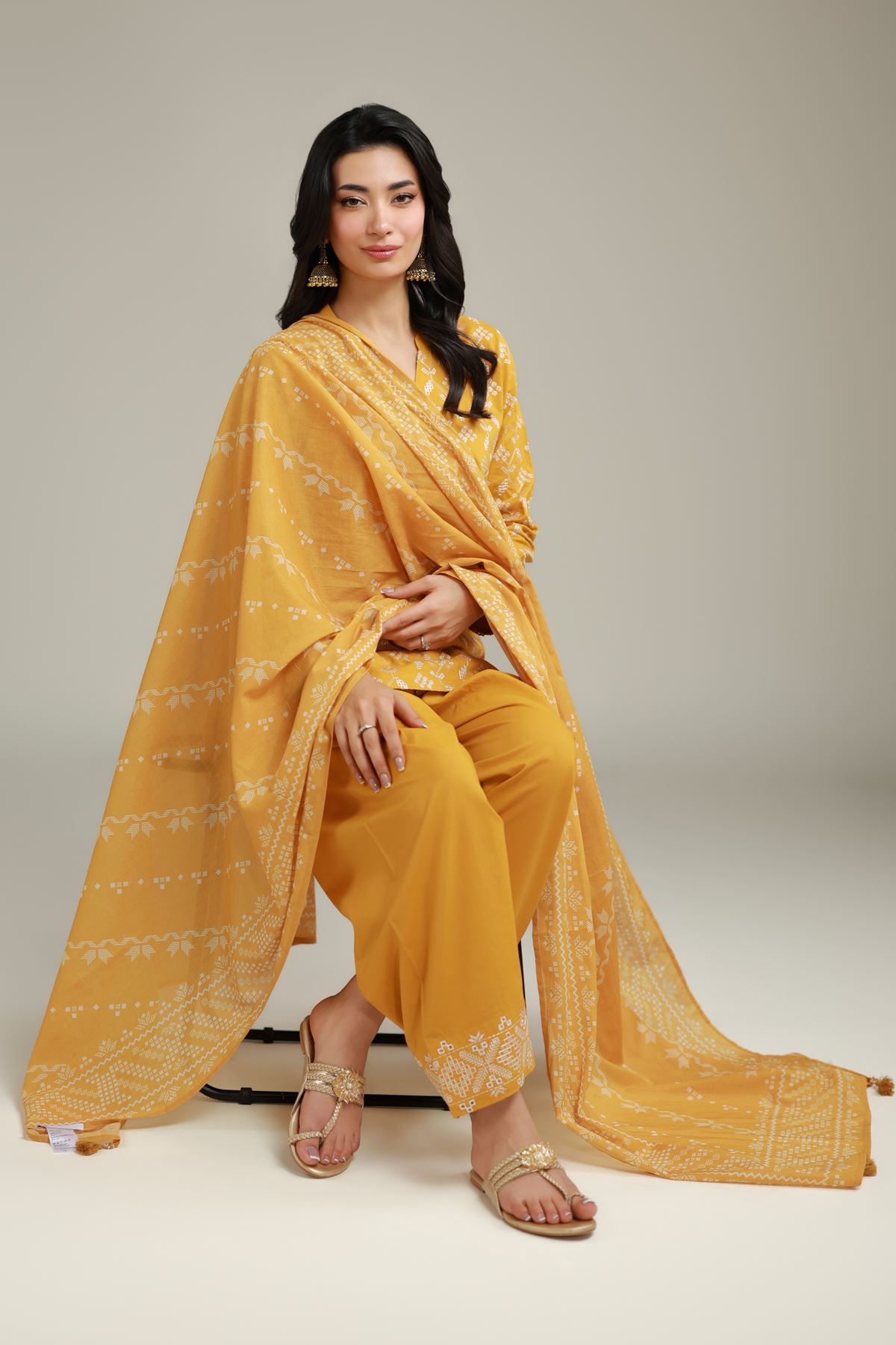 Embroidered Lawn Draped Lawn Dupatta - 25-10-11E4-03TB-VG