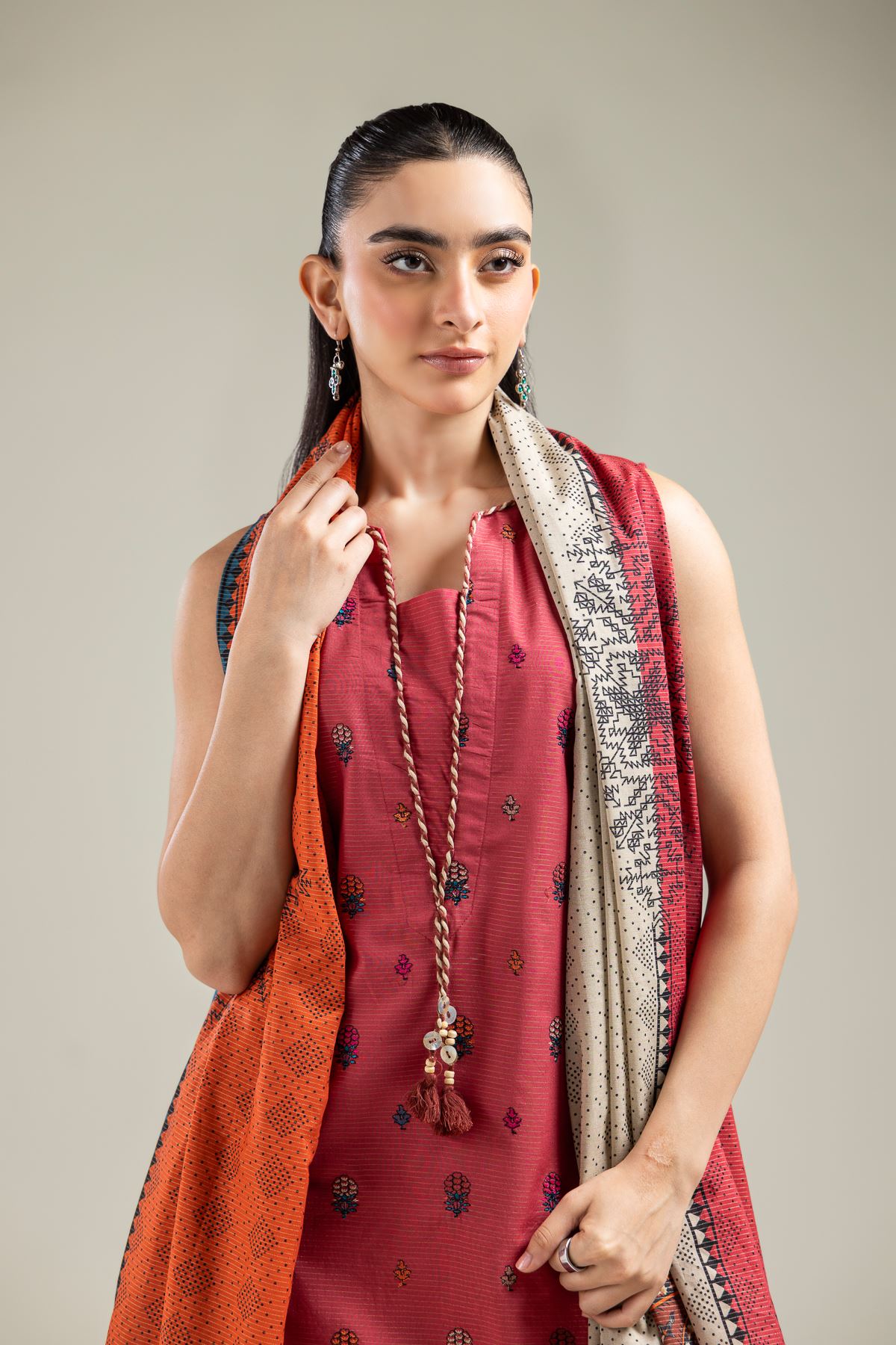 Embroidered Mesuri Sleeveless Longline Kurta - T-A33-26-102FD-VG