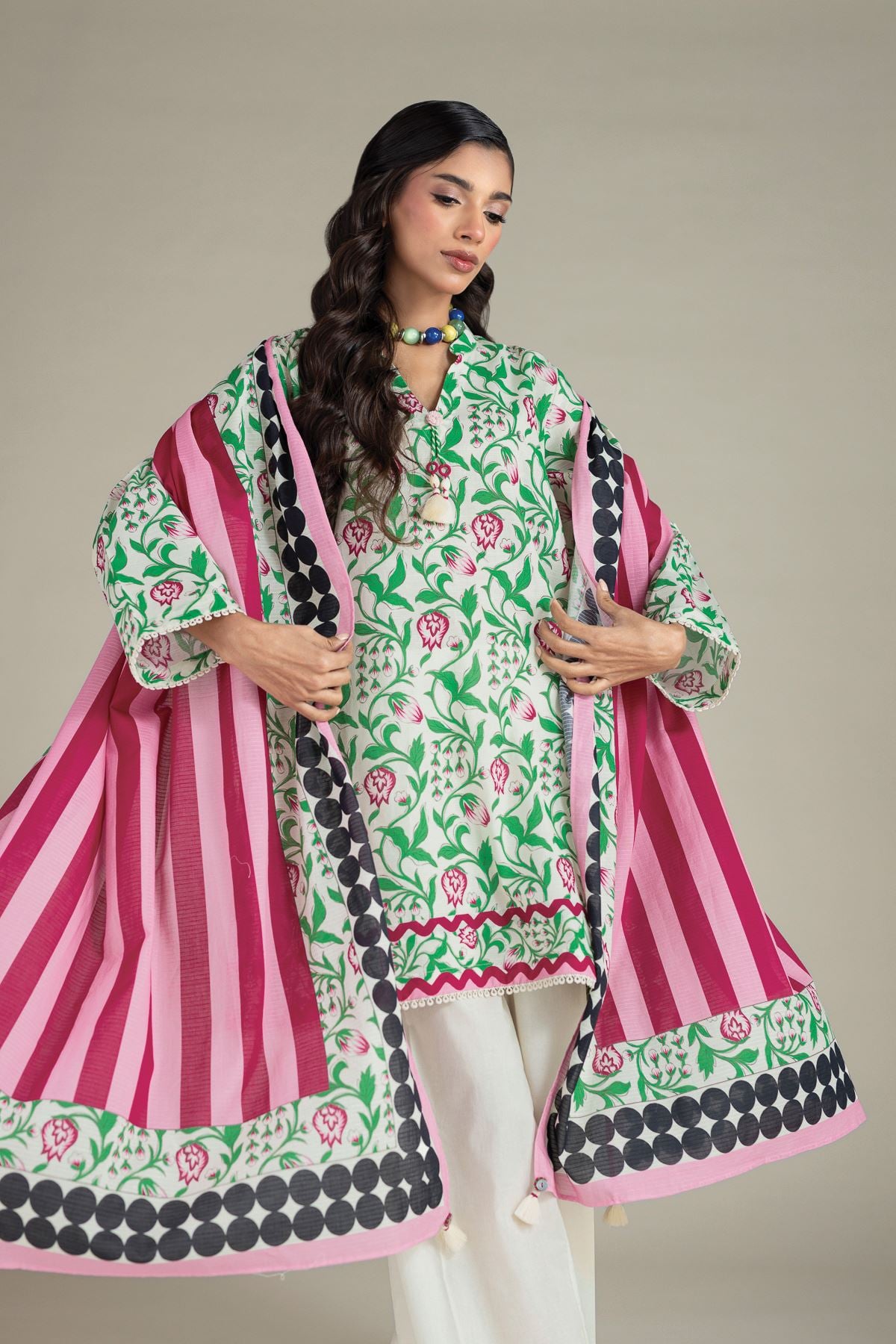 Printed Cambric 3-Piece Floral Suit - CA28BST-VG