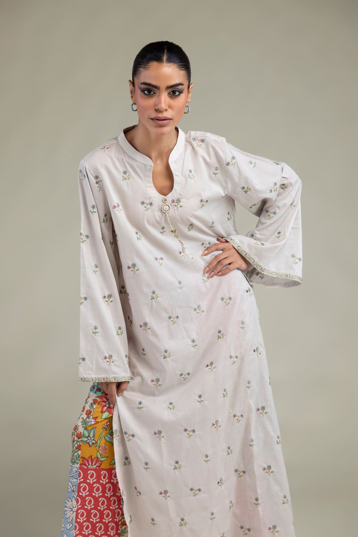 Embroidered Cambric Fabrics 2 Piece | Top and Bottom - A22-26-209FB1-VG