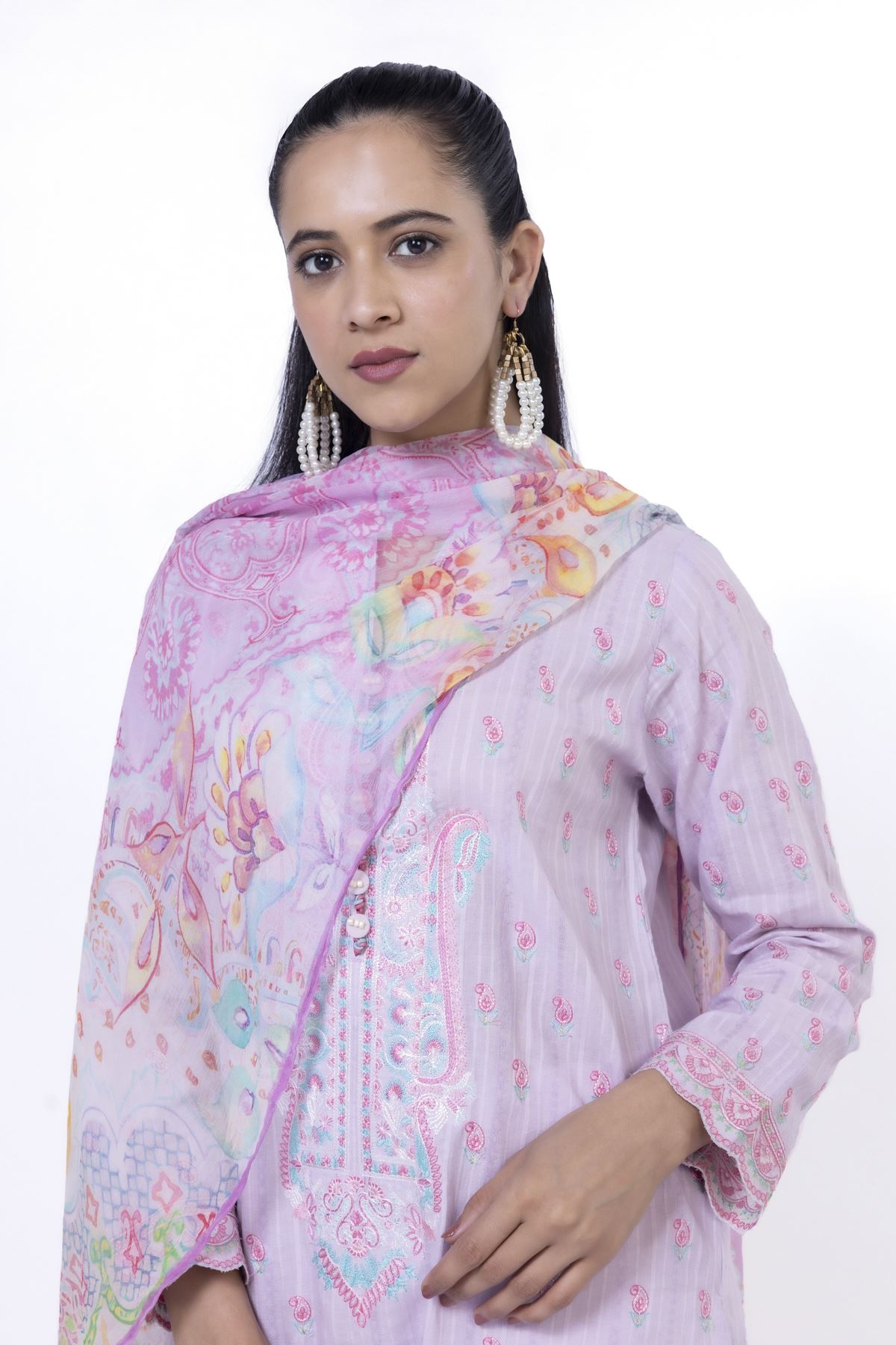 Embroidered Cambric Fabrics 3 Piece - CA02A-VG