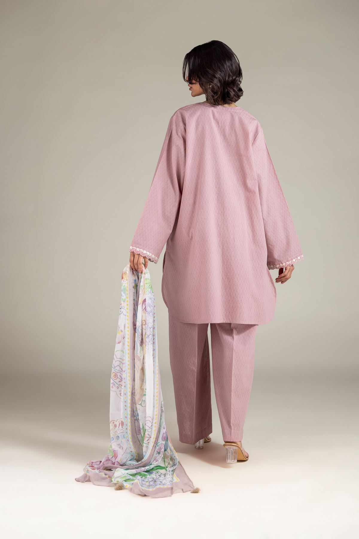 Embroidered Cotton Dobby Tailored Cotton 3-Piece - T-A11-26-104FB2-VG