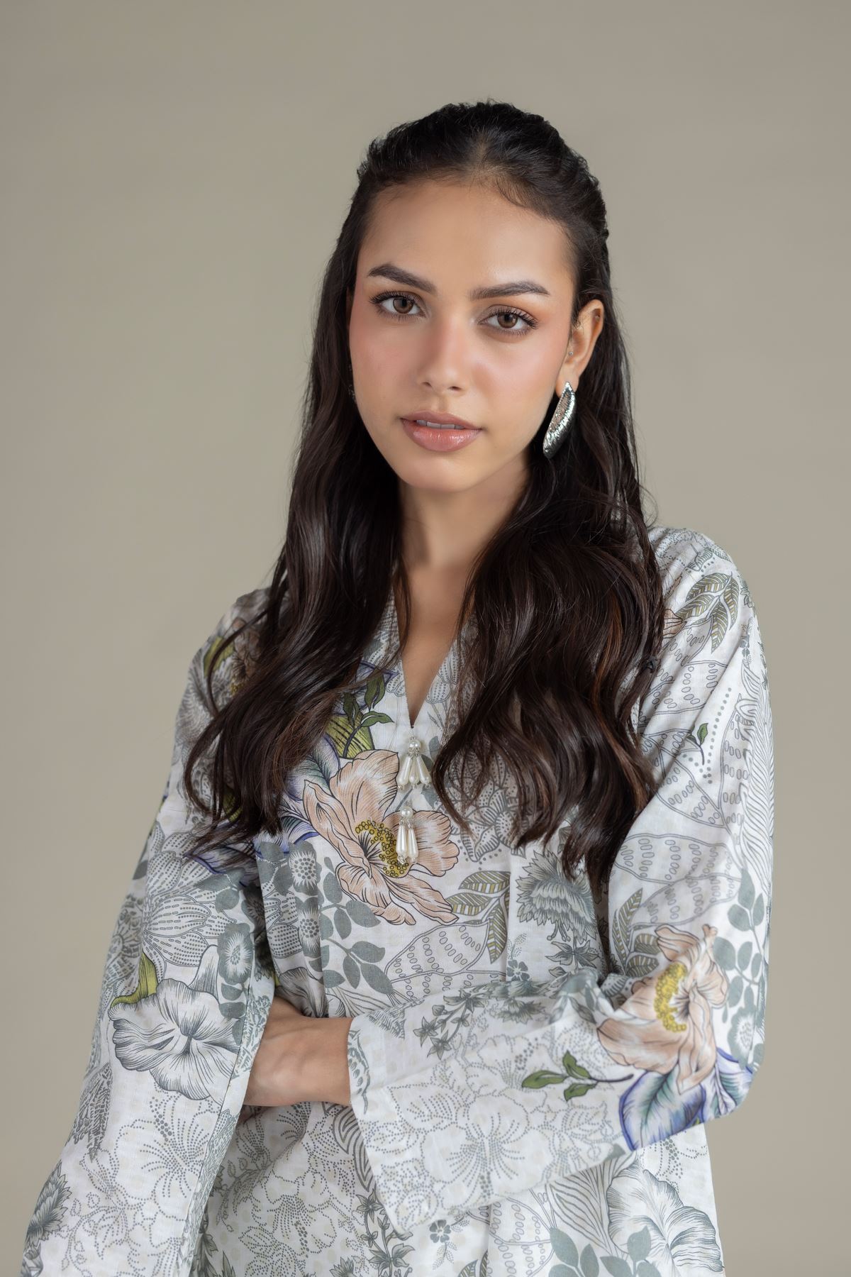 Printed Cotton Dobby Kurta - 25-10-12E12-02TA-VG