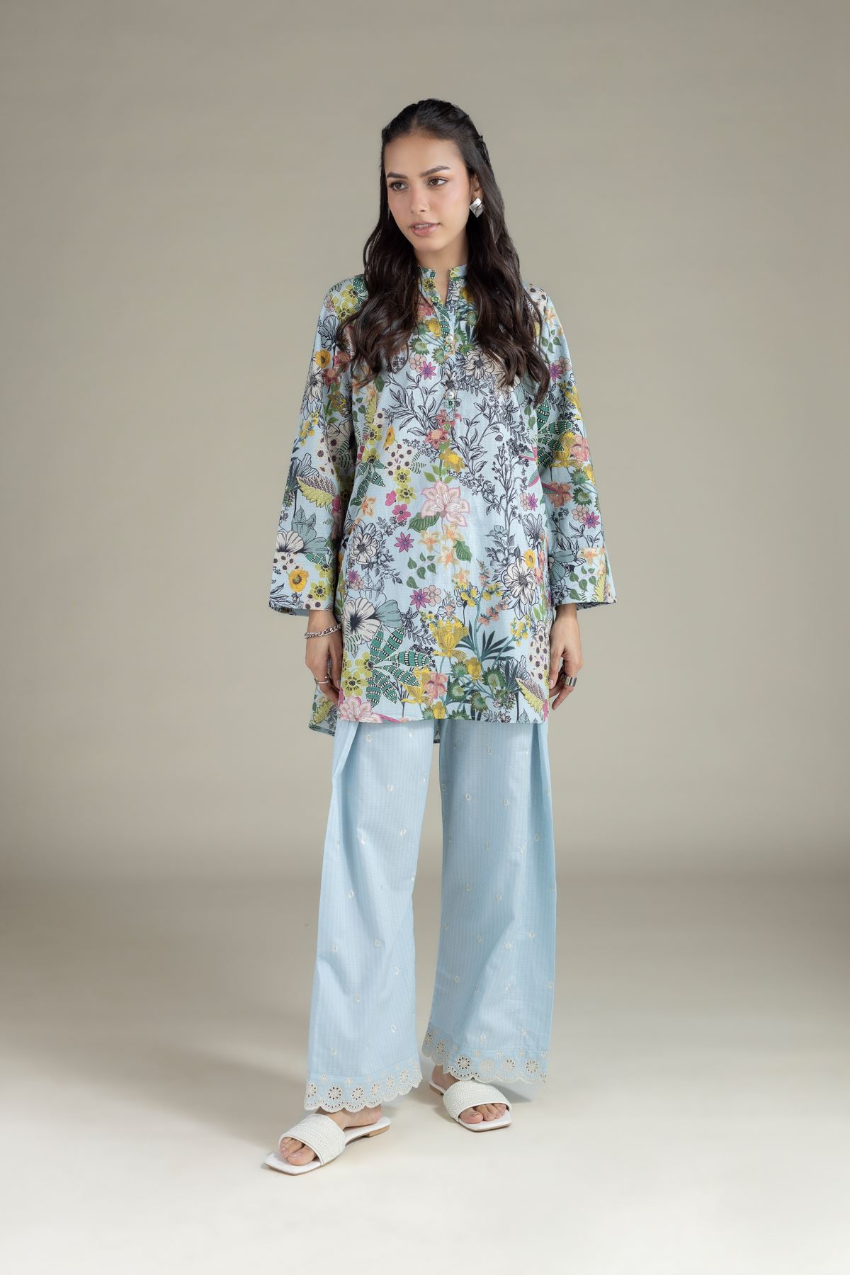 Printed Cotton Dobby Kurta - 25-10-12E12-05TB-VG