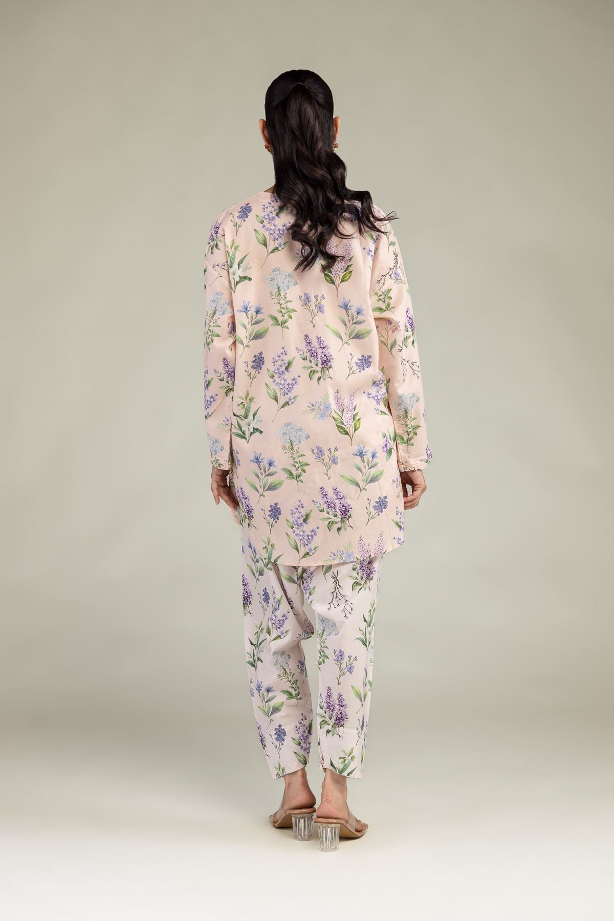 Printed Cotton Viscose Short Floral Kurta - 8-26-303-A-C1-VG