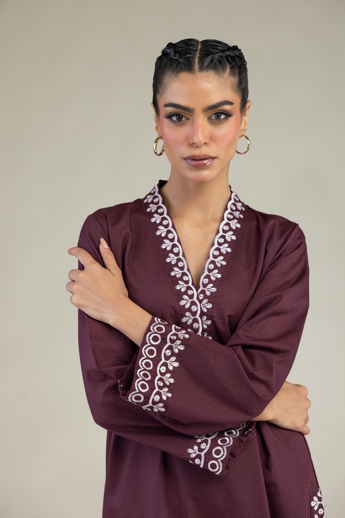 Embroidered Cotton Dobby Cotton Dobby Kurta - 1-26-226-A-I1-VG