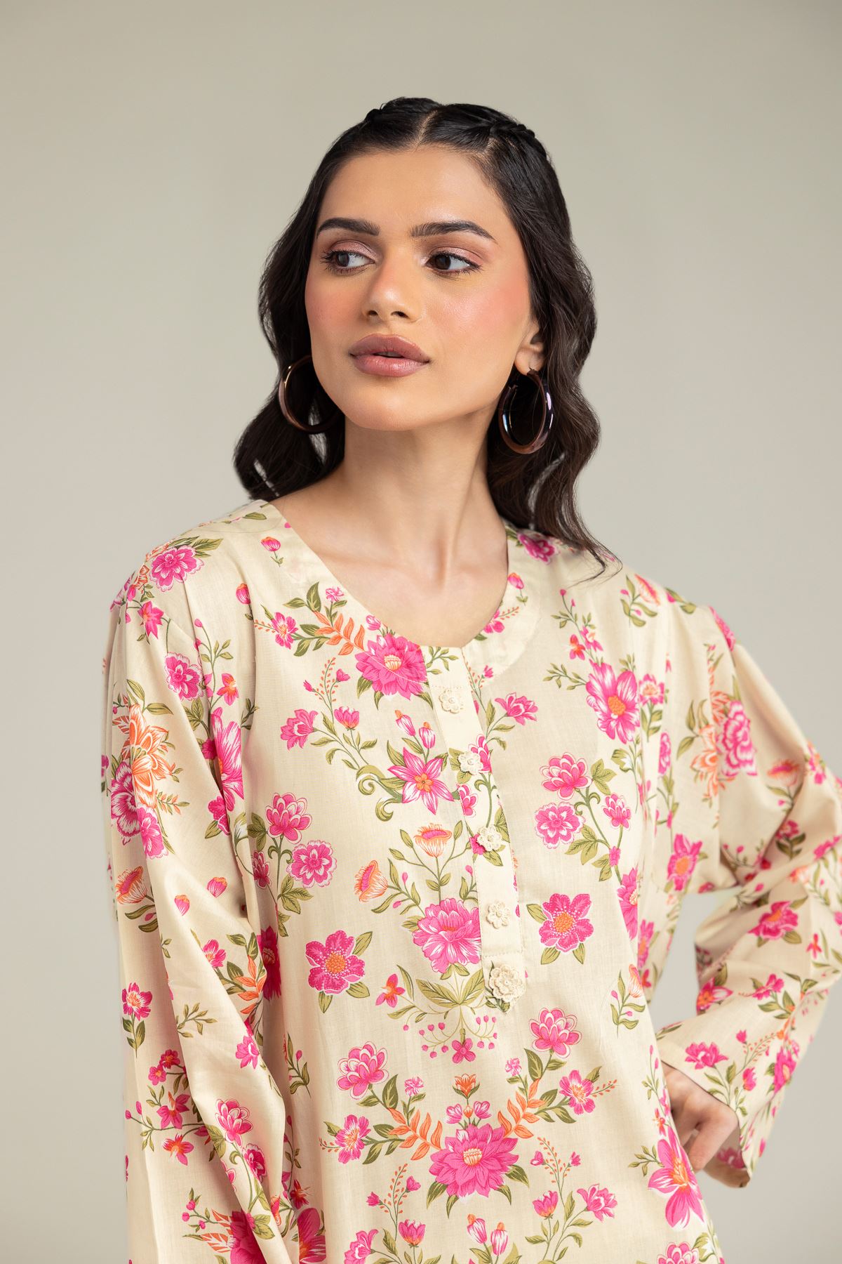 Printed Lawn Fabrics 2 Piece | Top and Bottom - A11-26-210FH1-VG