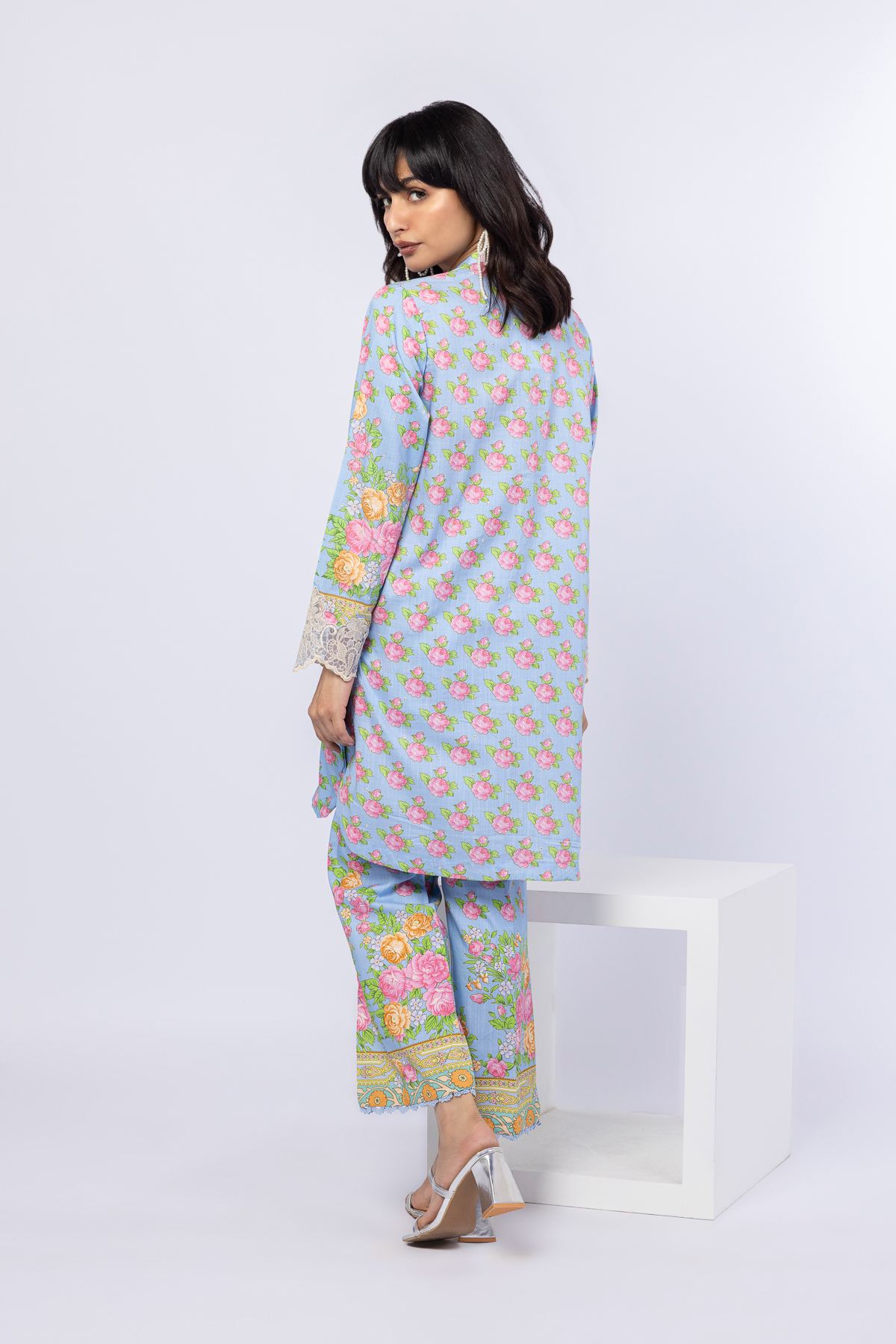 Embroidered Crosshatch Raw Silk Kurta - 25-05S23-06TB-VG