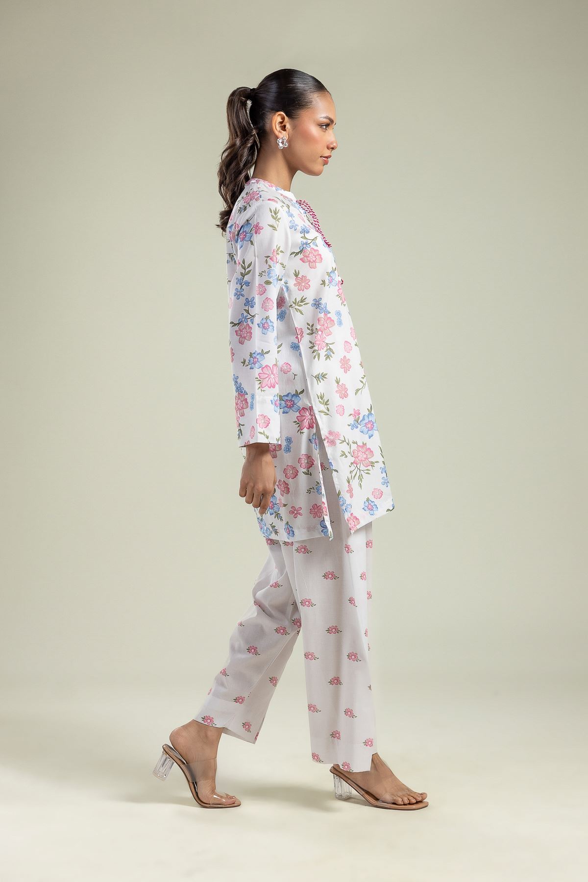 Printed Cambric Floral Cambric Shalwar - 1-26-208-A-G1-VG