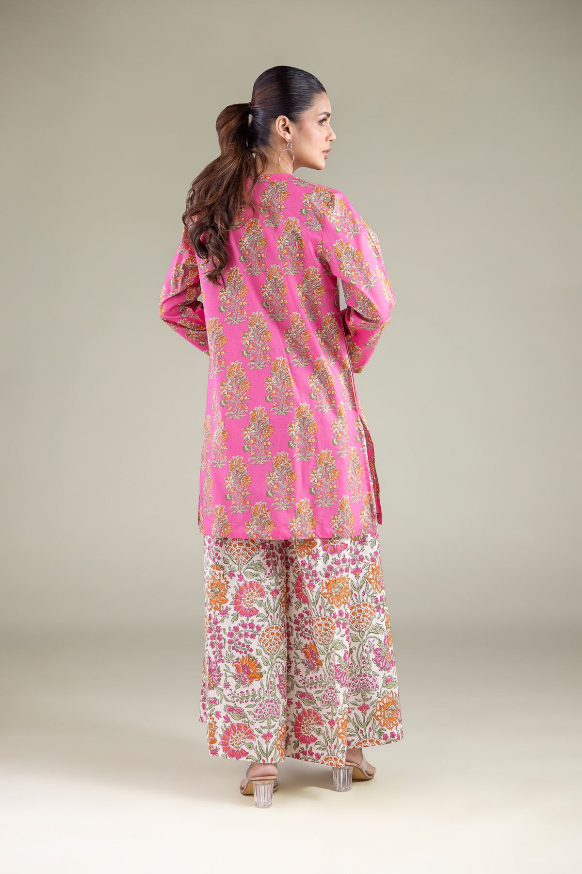 Printed Cambric Floral Short Kurta - 1-26-119-A-F-VG