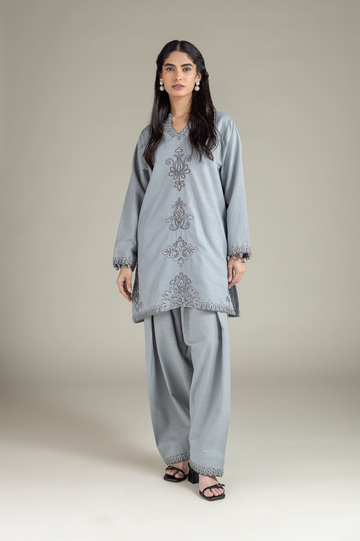 Embroidered Khaddar Shalwar - 25-04EX14-10TA-VG