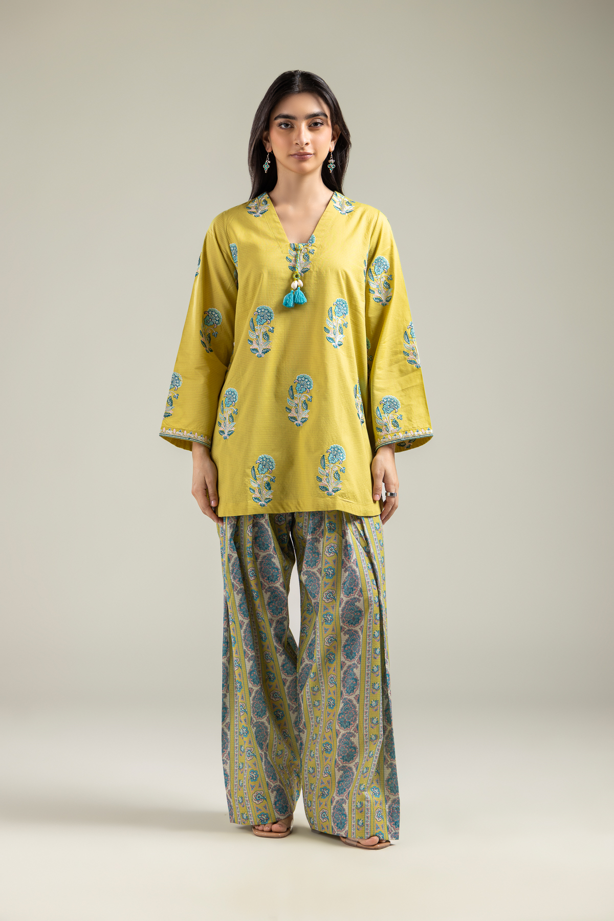Embroidered Mesuri Short Floral Kurta - T-A22-26-122FI1-VG