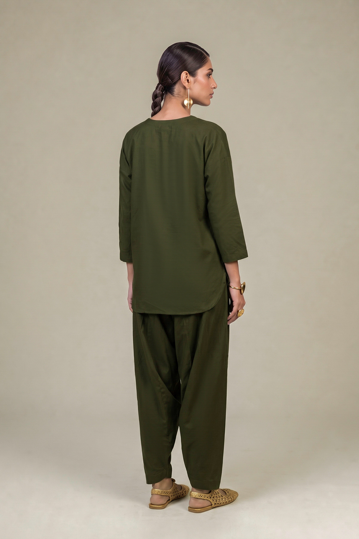 Dyed Cotton Dobby 2-Piece Tailored Set - 2-26-308-A-G1-VG