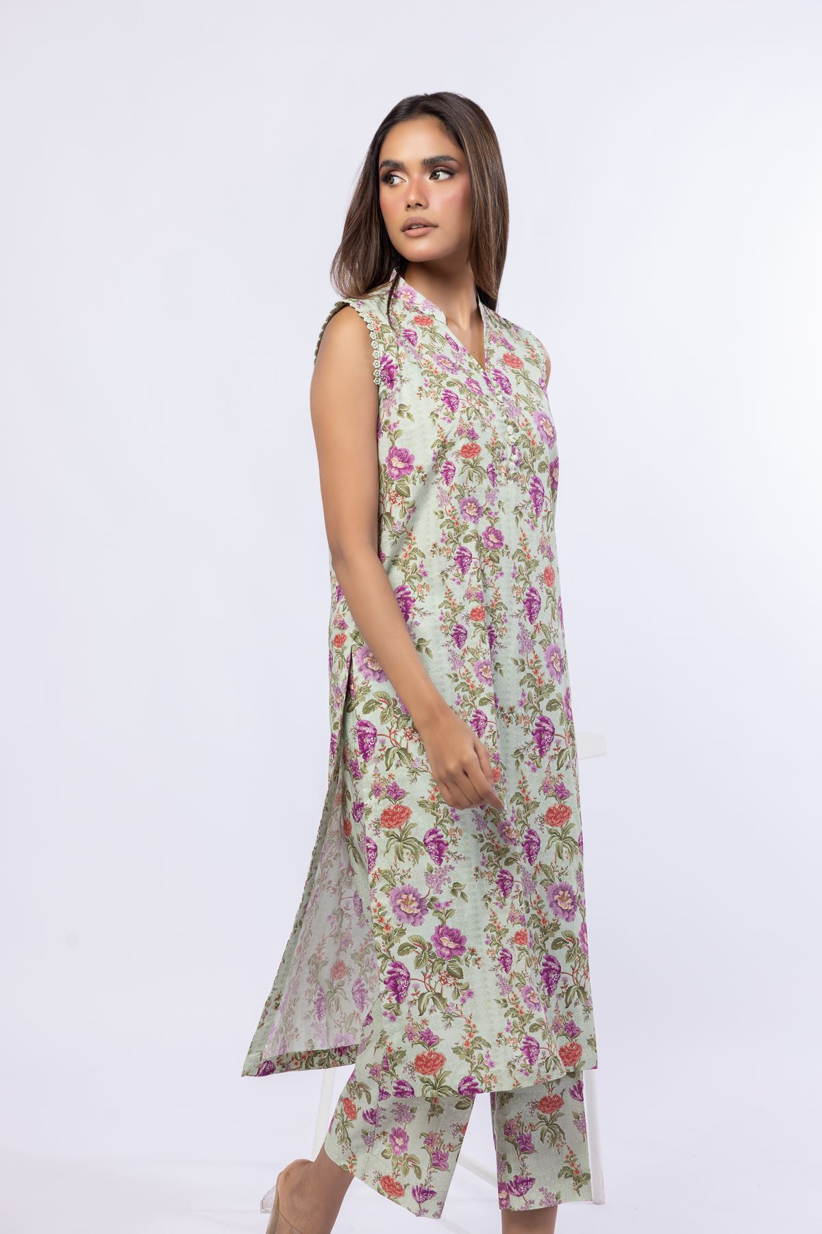 Printed Cotton Dobby Kurta - 25-04E48-07TA-VG