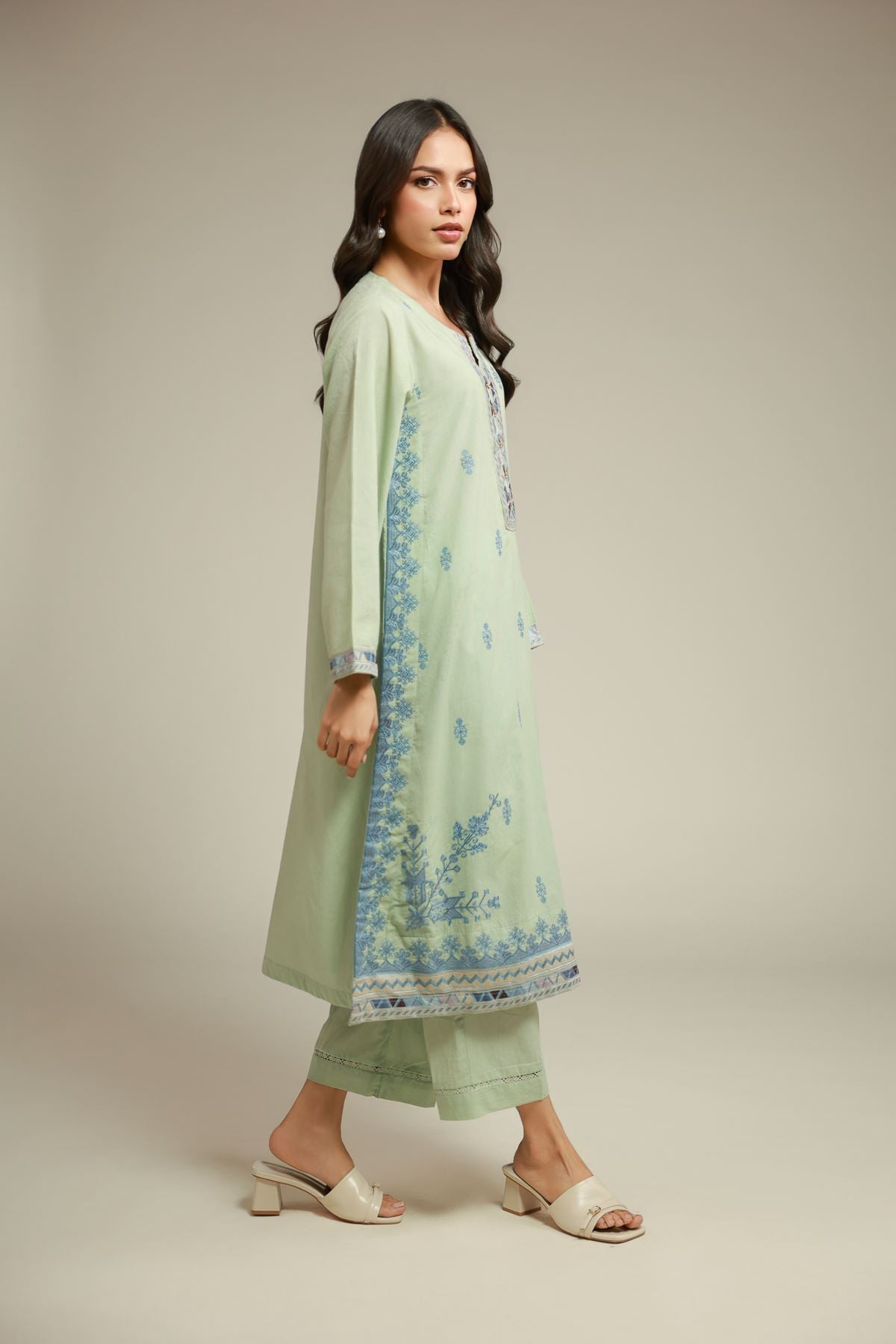 Embroidered Cambric Floral 2-Piece Tailored - 1-26-142-A-B-VG