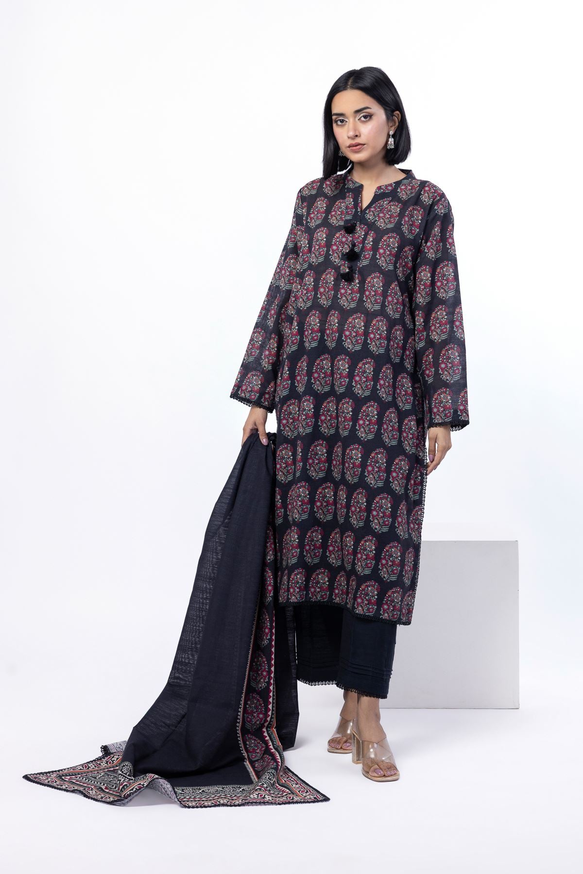 Printed Light Khaddar Fabrics 3 Piece - LKW23A-VG