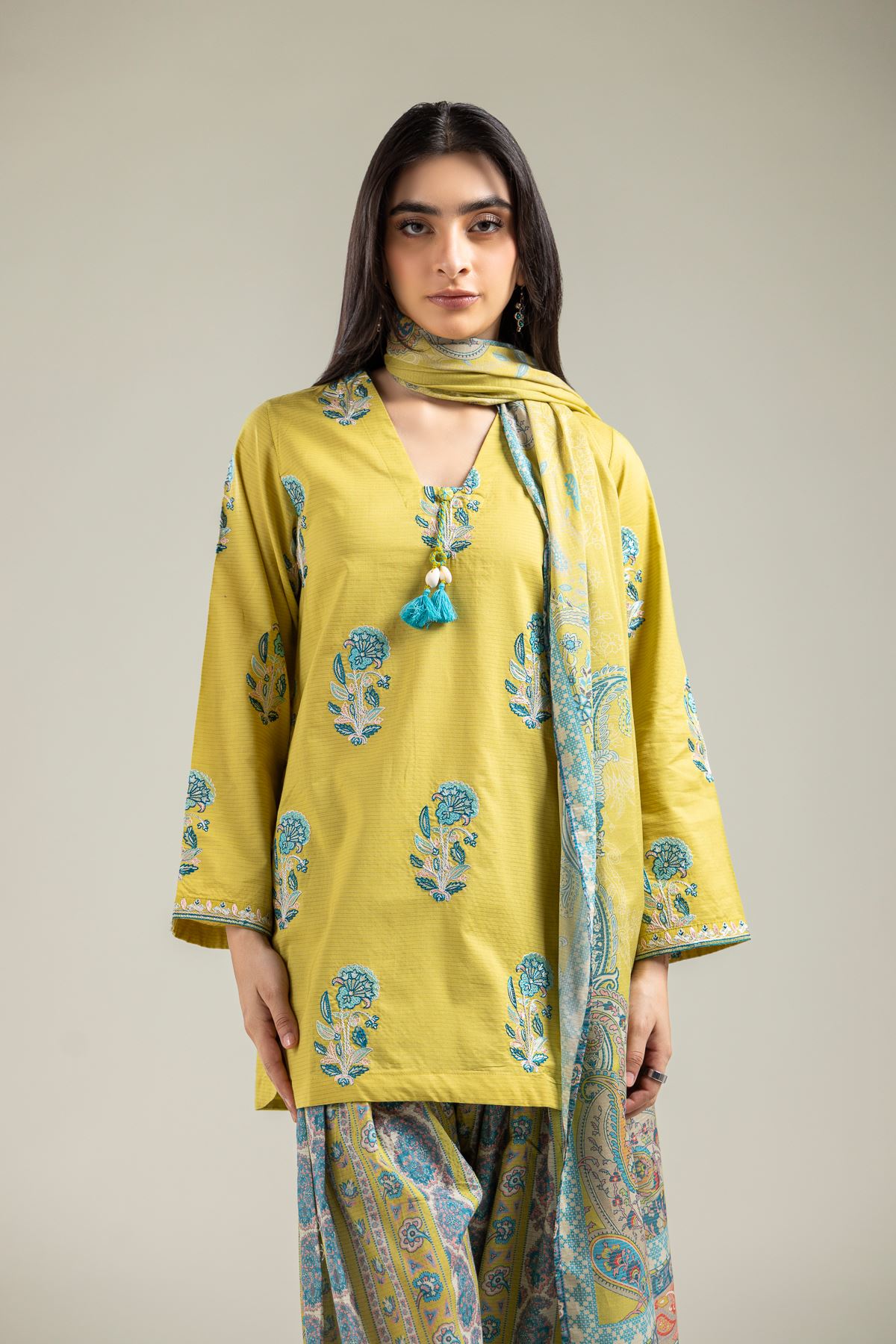Embroidered Mesuri Floral Mesuri Dupatta - 1-26-142-A-E-VG