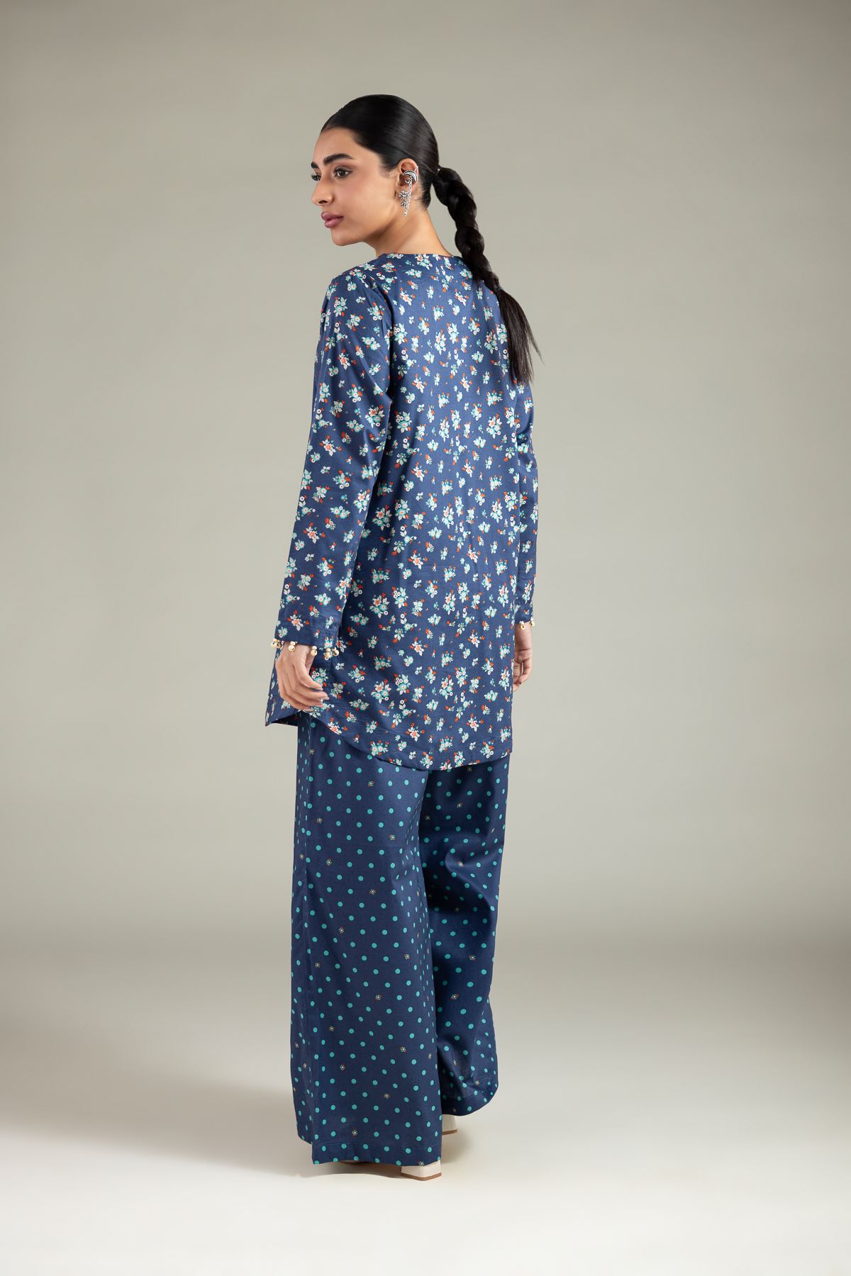 Embroidered Cotton Viscose Kurta - 1-26-113-A-B-VG
