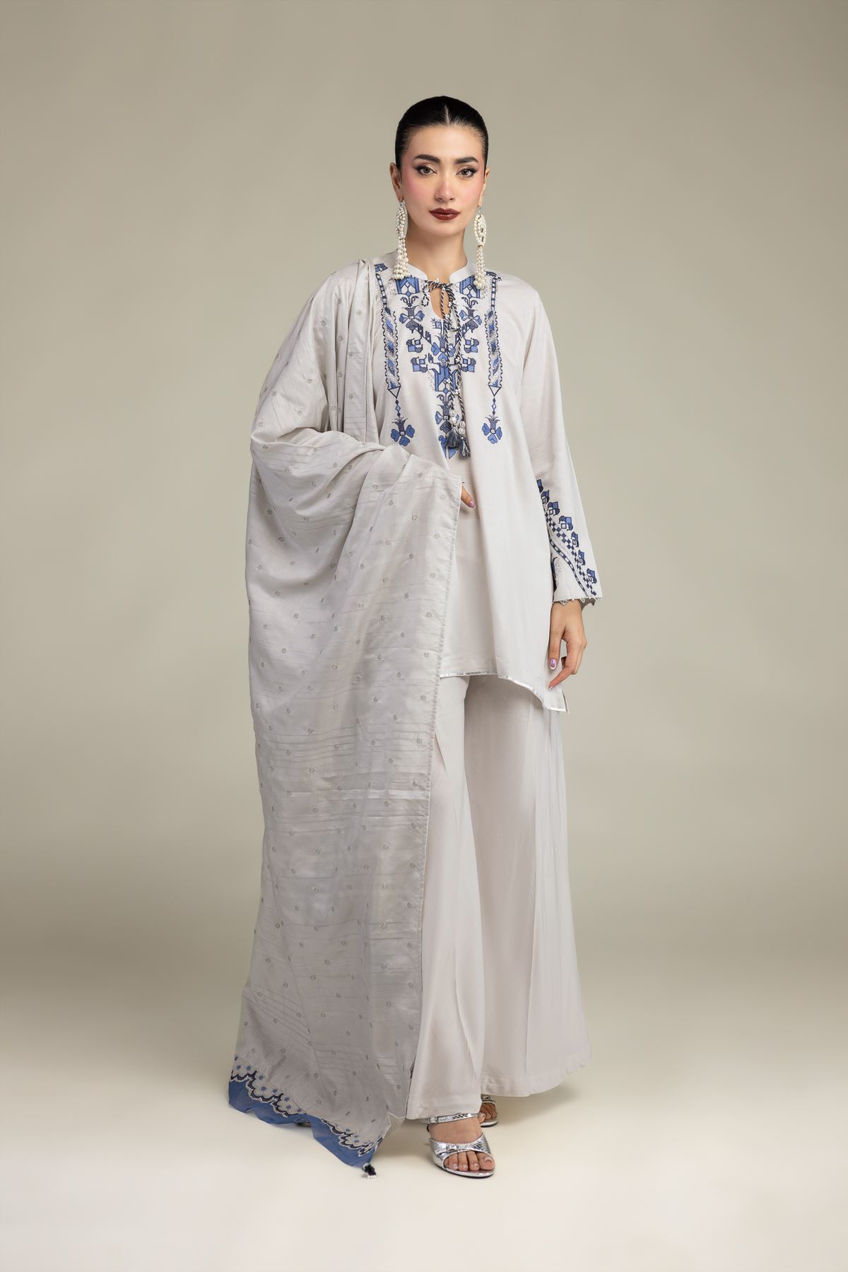 Embroidered Polyester Silk Embroidered Silk Dupatta - 2-26-207-A-C1-VG